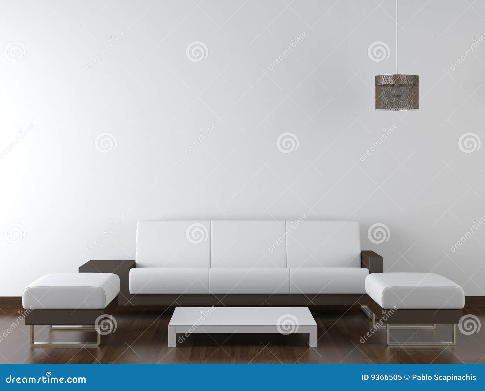 Interior Design Modern Furniture On White Wall Royalty Free Stock ...