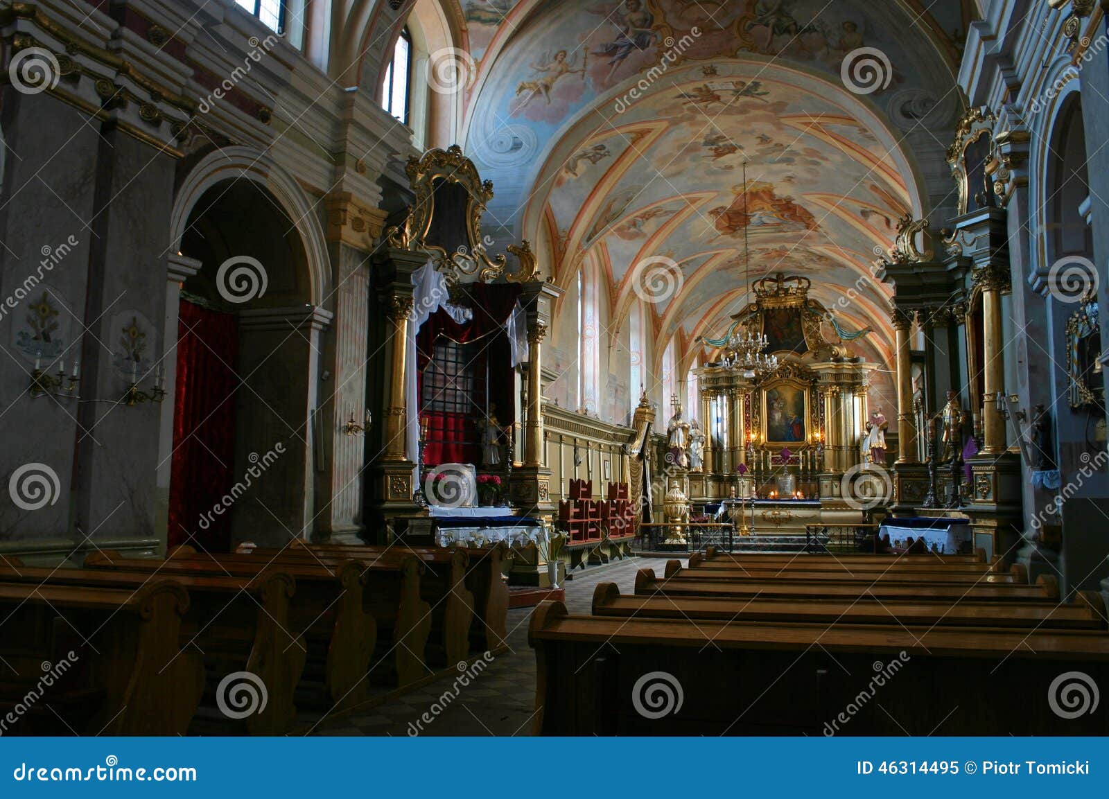 Interior Of Medieval Church Stock Photo - Image: 46314495