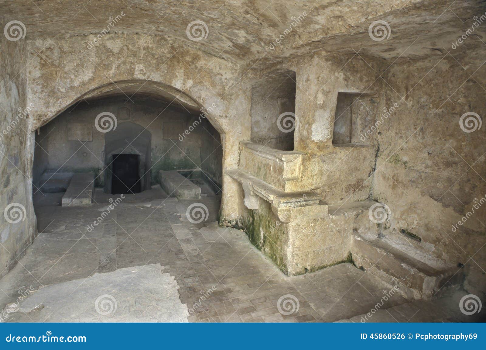 Interior Of A Sasso In Matera, Italy Stock Photo - Image: 45860526