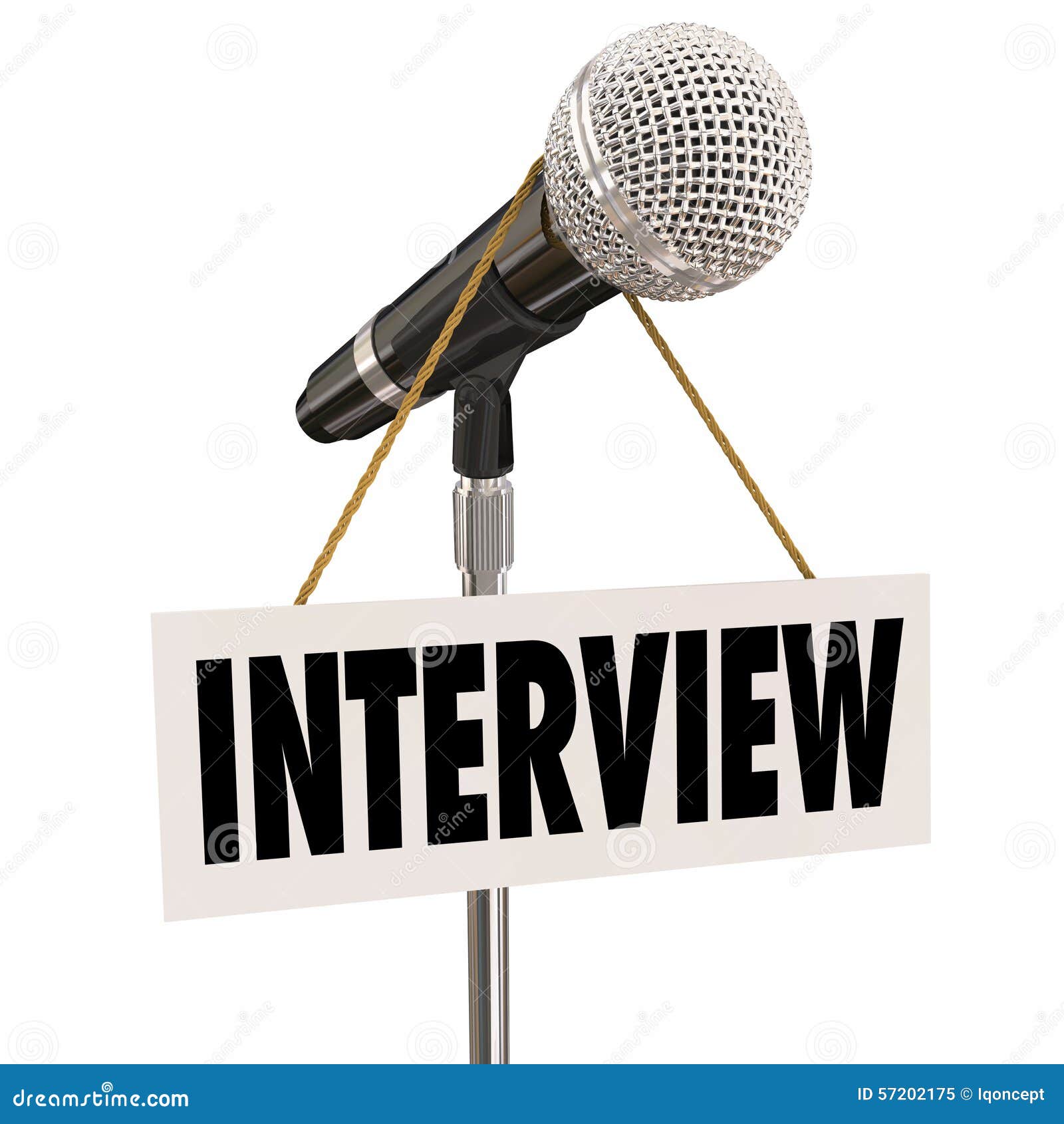 Interview Hanging Sign Microphone Word Questions Answers