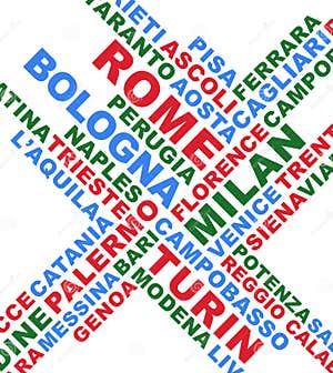 Italian City Names Collage Stock Image Image 24386421