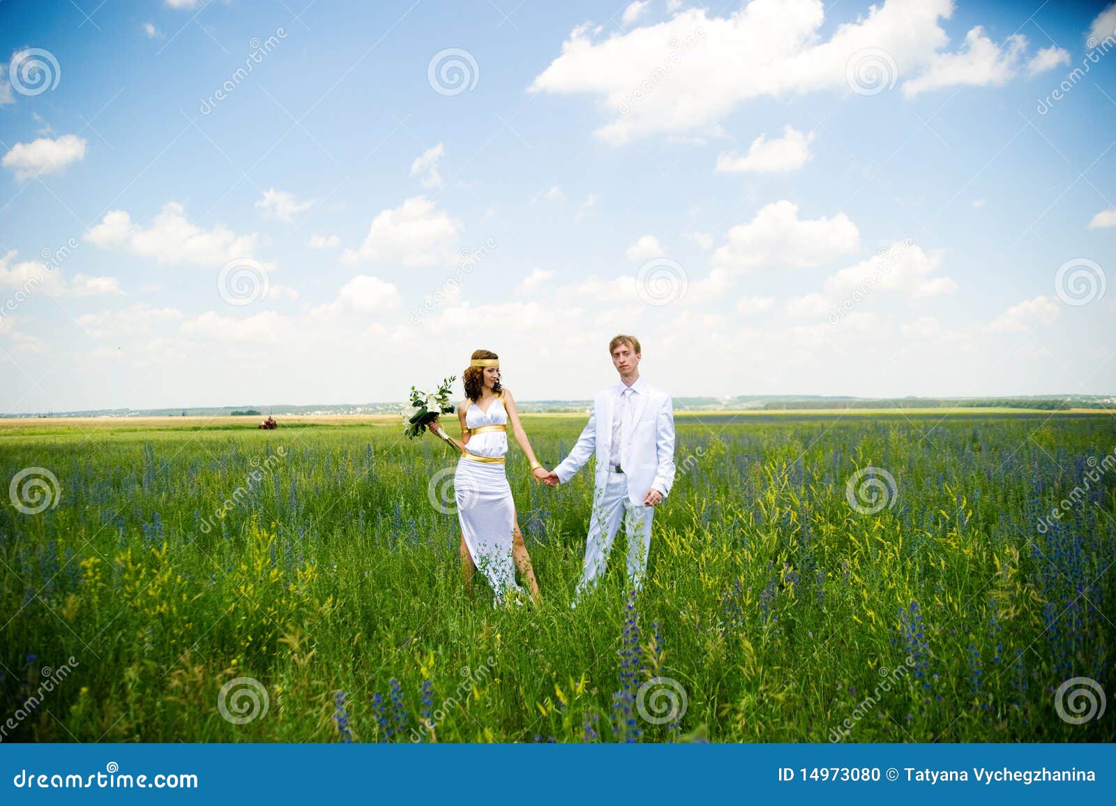 Just Married Couple On The Nature Stock Photo - Image: 14973080