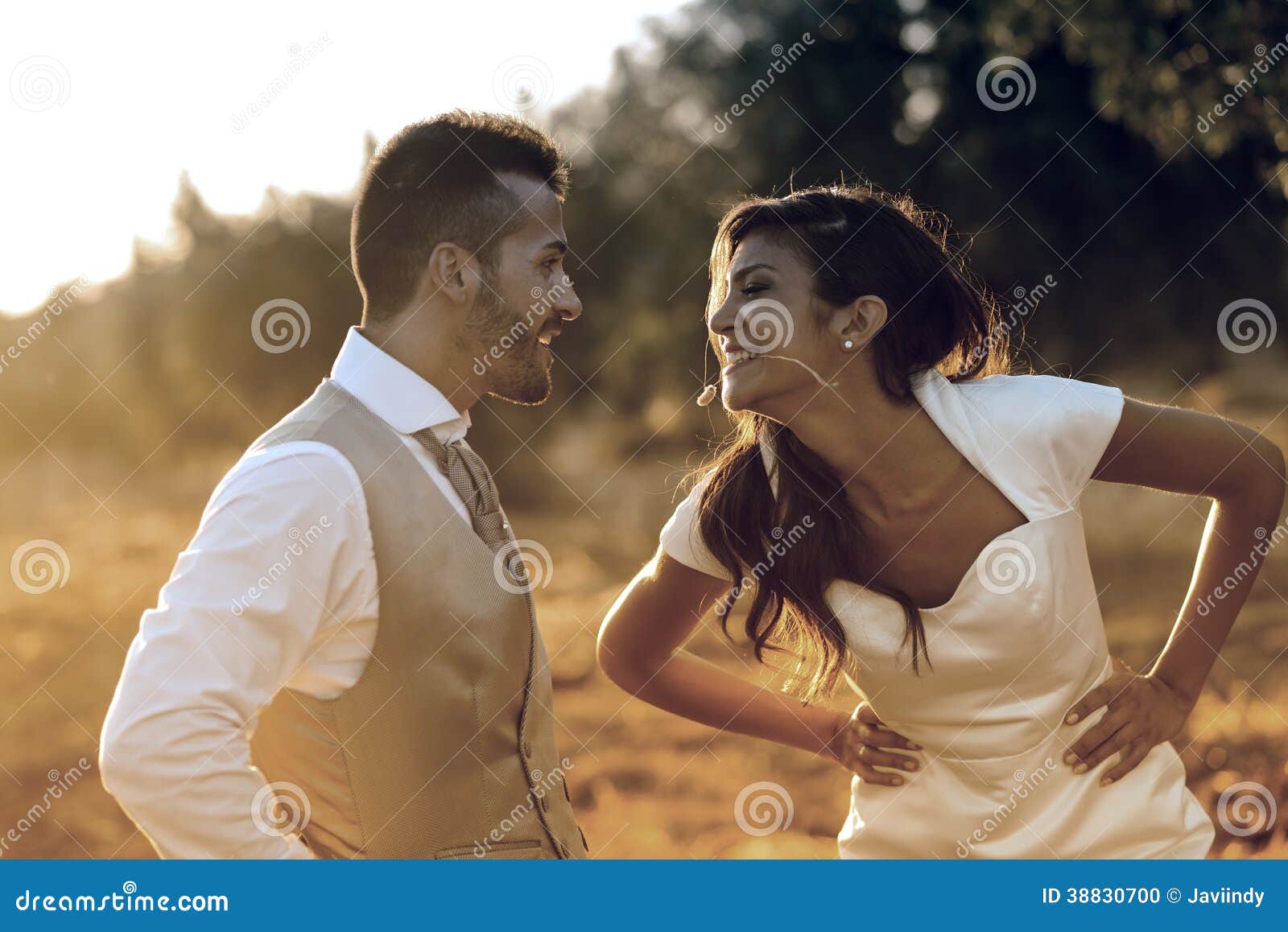Just Married Couple In Nature Background Stock Photo - Image: 38830700