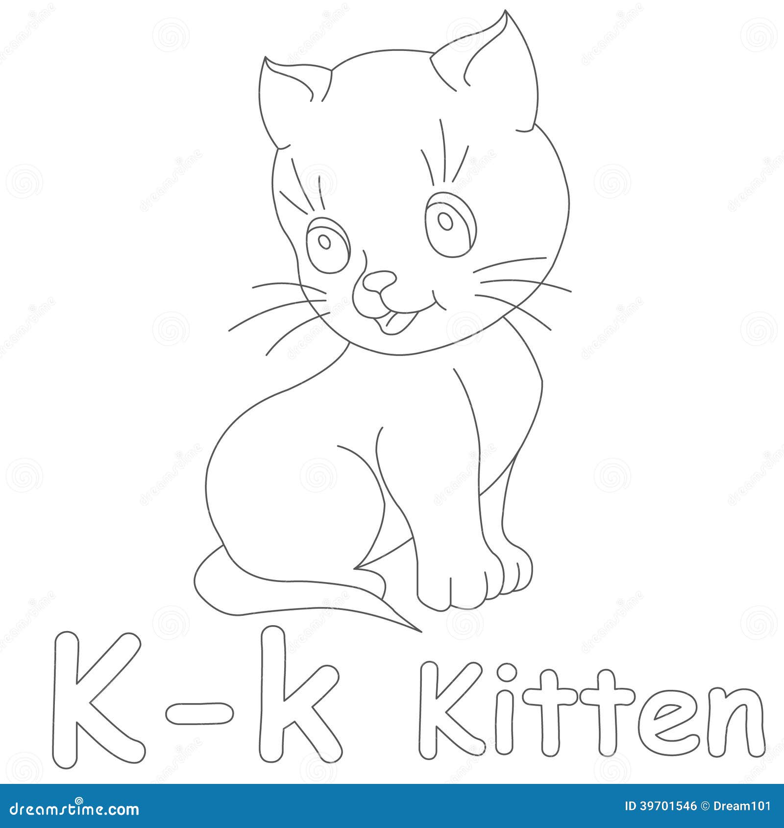 k is for kitten coloring pages-#6