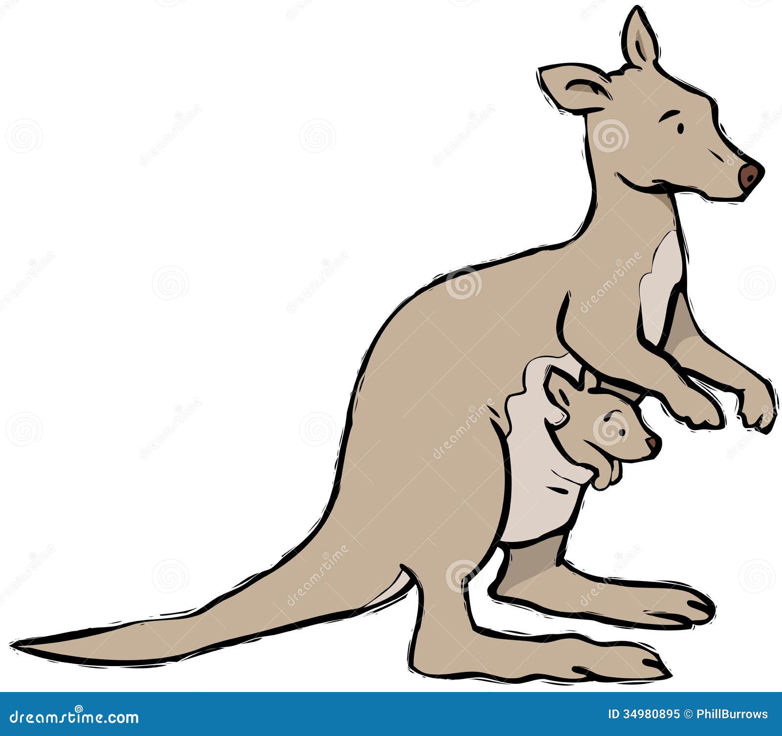 kangaroo clipart black and white - photo #44