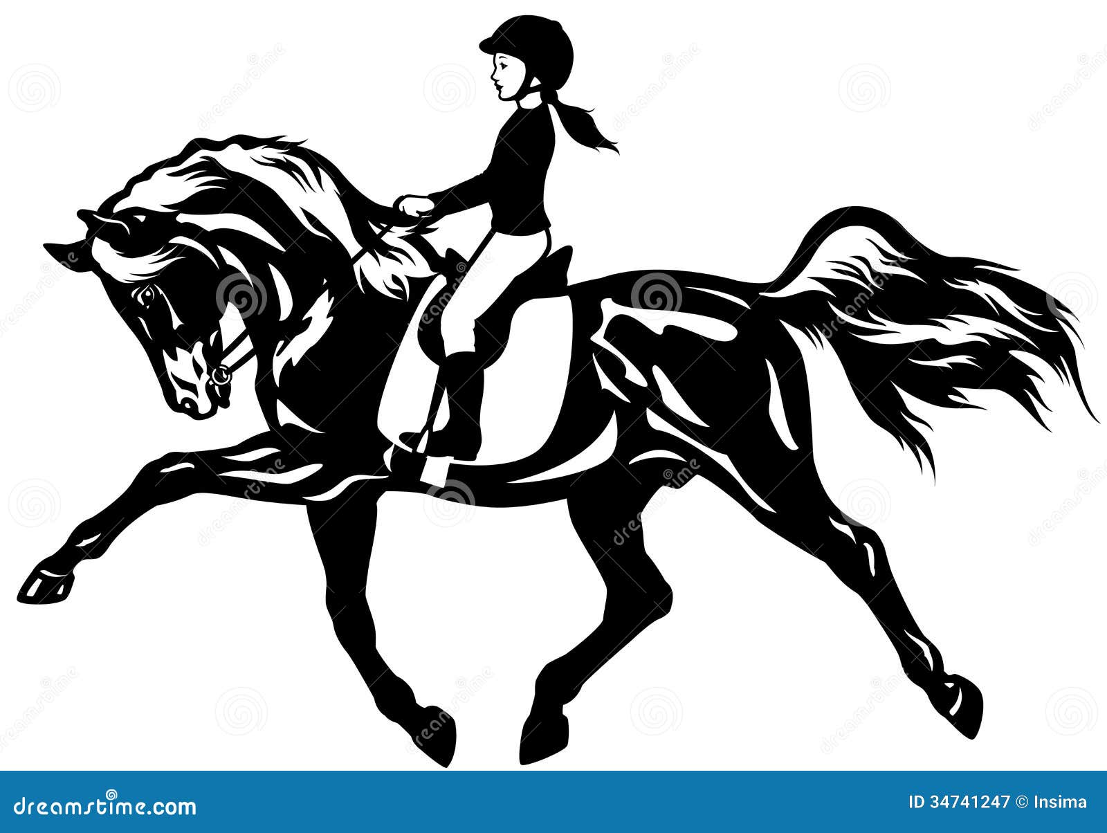 clip art girl riding horse - photo #41