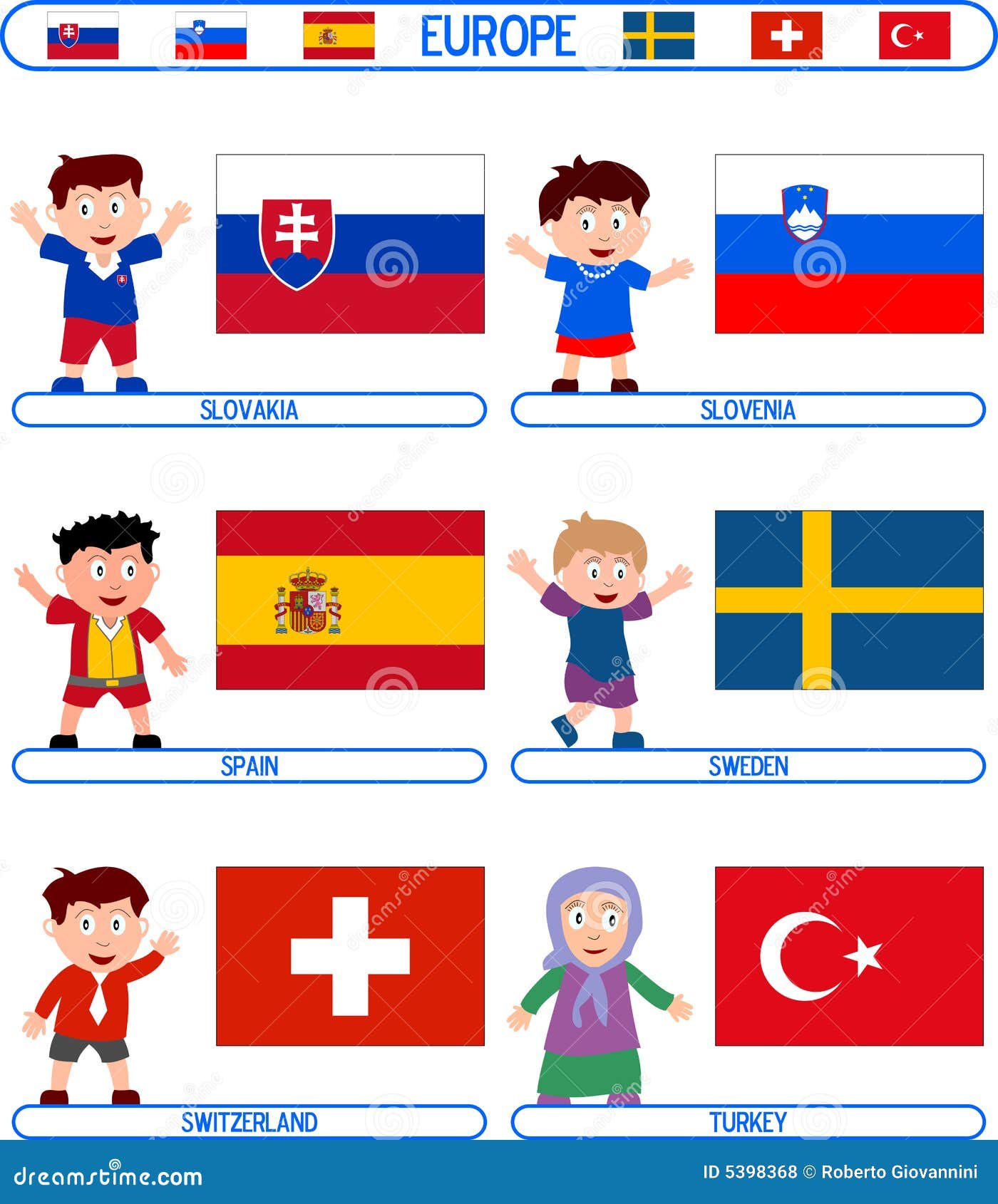 Kids & Flags - Europe [7] Royalty Free Stock Photos - Image: 5398368