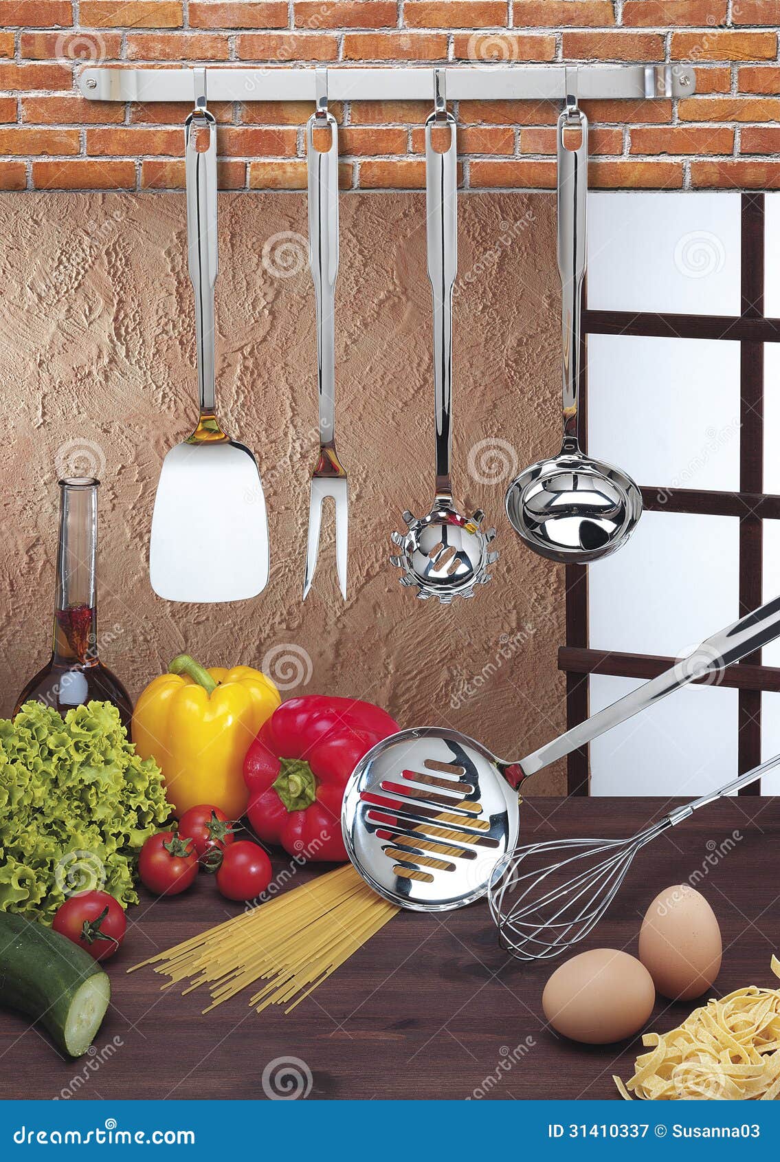 Kitchen Utensils Hanging Royalty Free Stock Photography Image 31410337