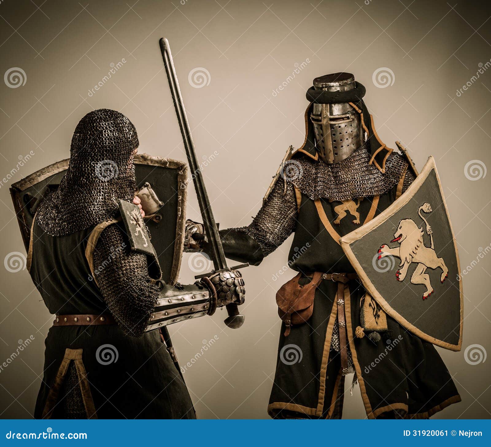 Knights In Full Body Armor Stock Image - Image: 31920061