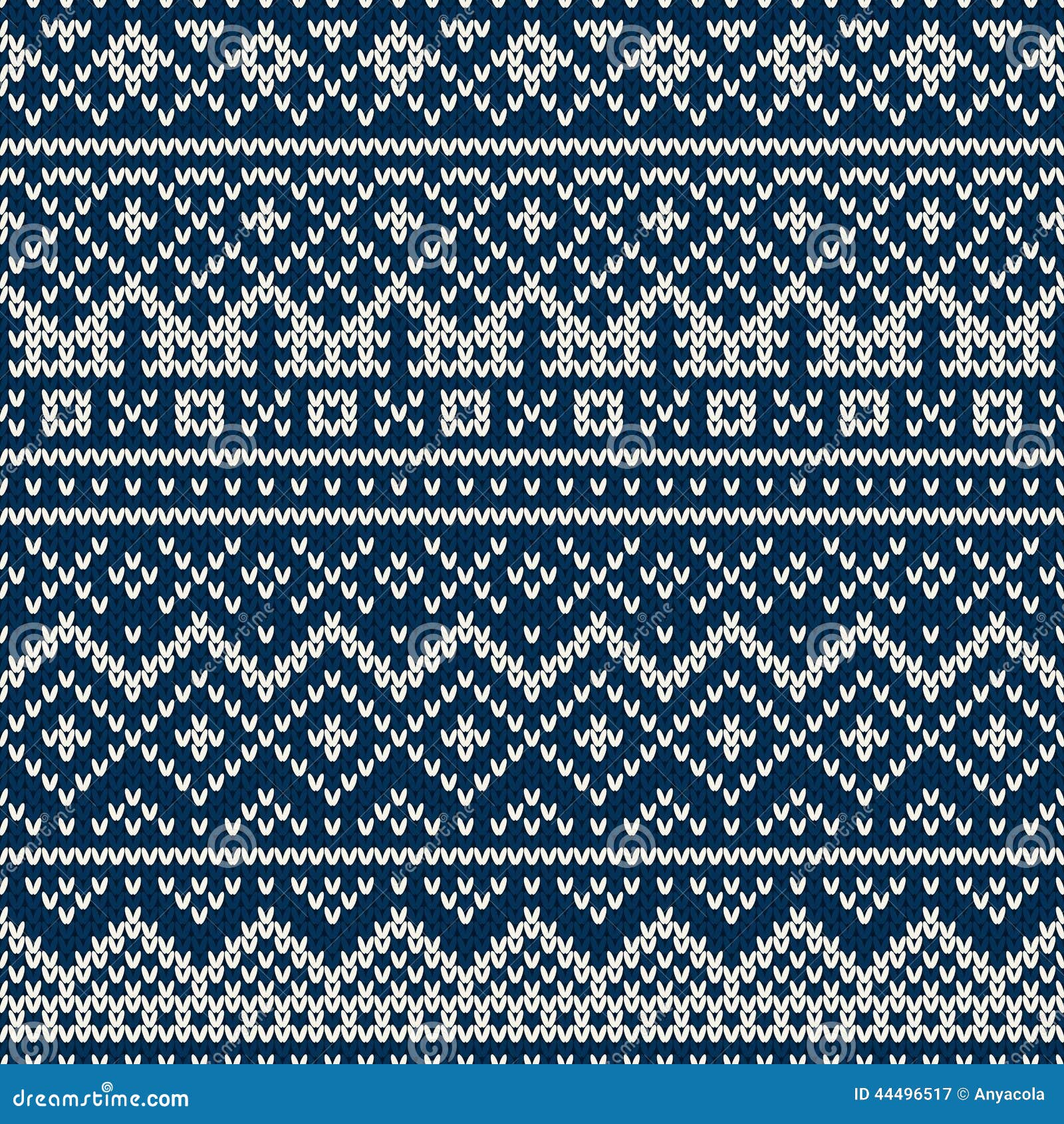 Knitted Seamless Pattern In Fair Isle Style Stock Vector