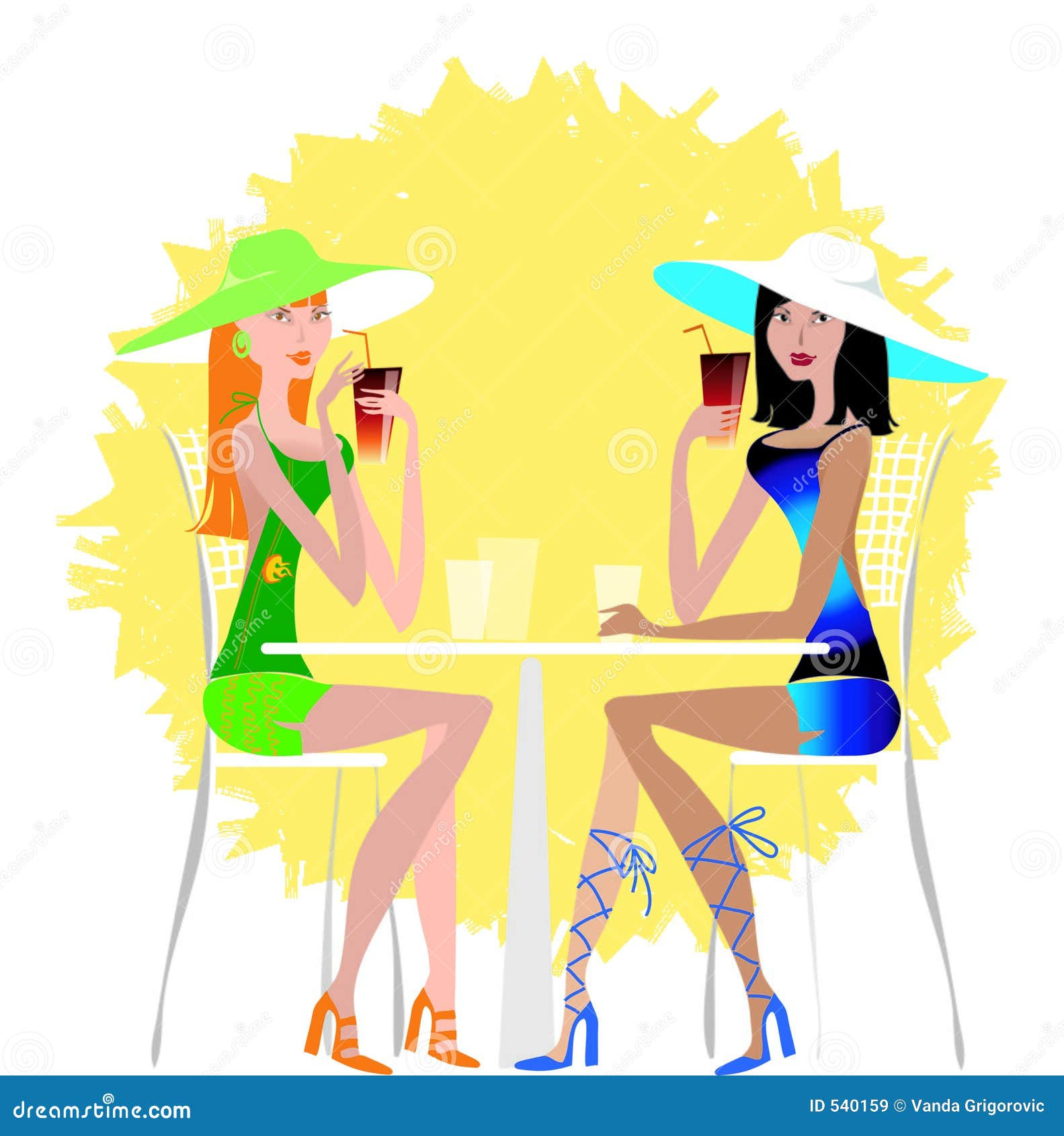Ladies Drinking Cocktail Royalty Free Stock Images Image