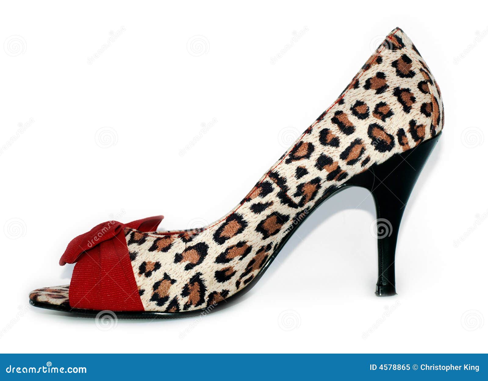 Ladies Sexy Leopard Print And Red High Heel Shoes Royalty Free Stock ...