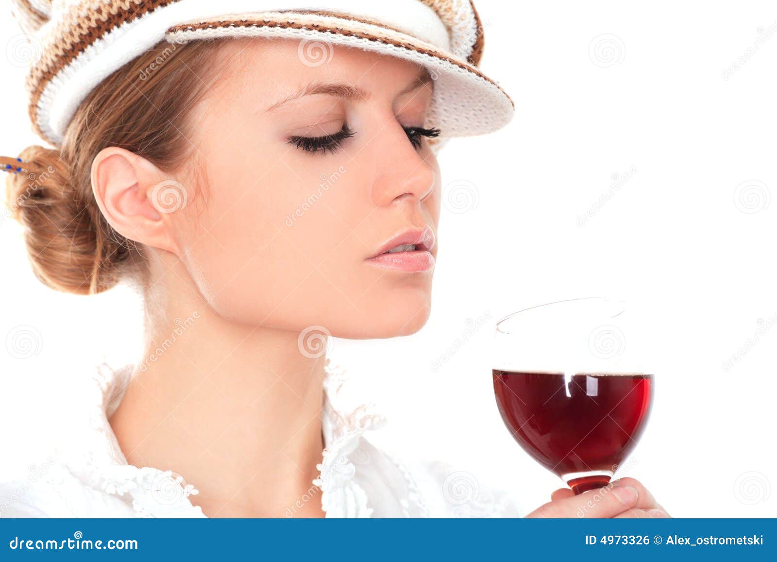 Lady With A Glass Of Wine Royalty Free Stock Image - Image: 4973326