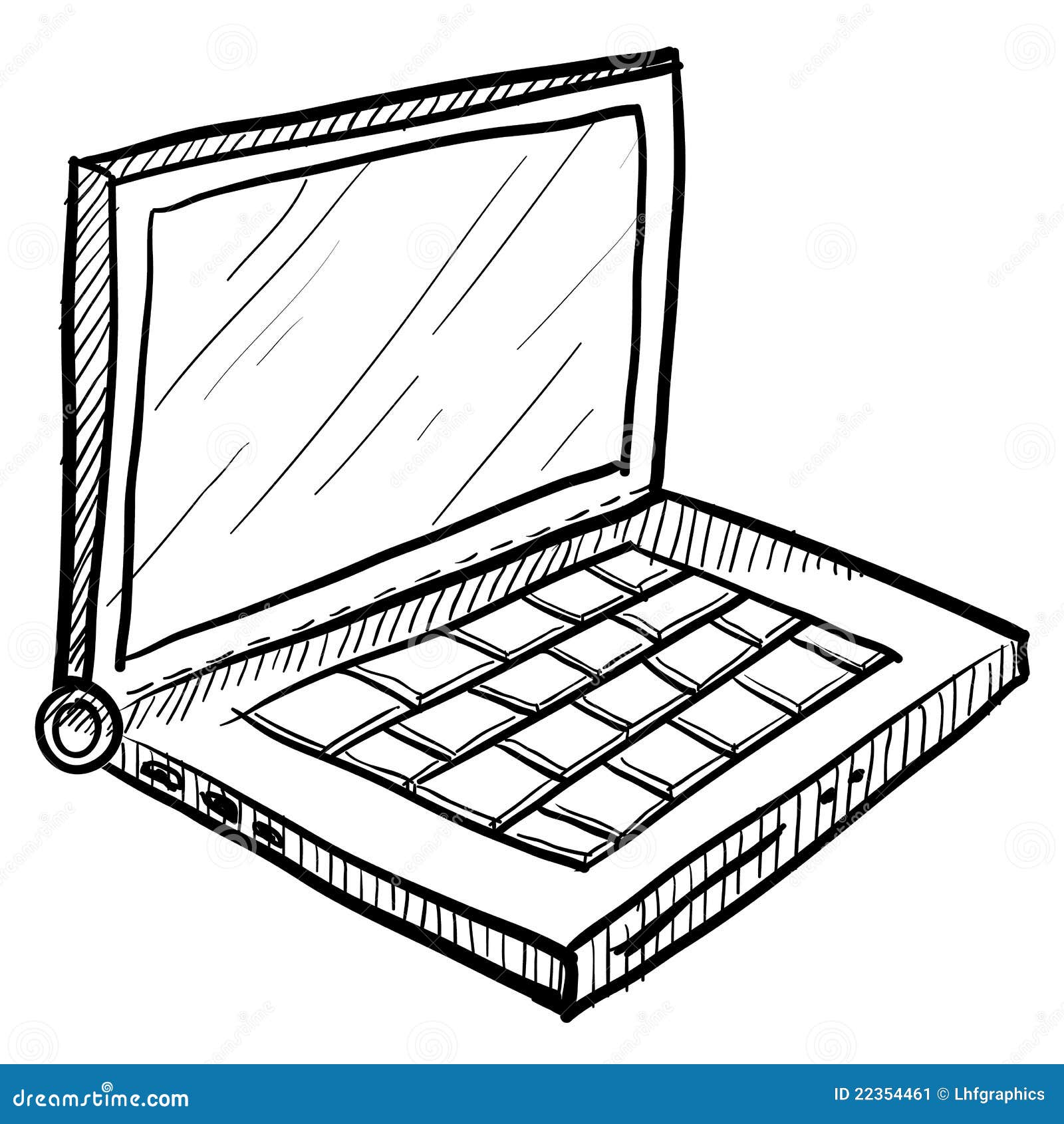 Laptop Computer Sketch Stock Image - Image: 22354461