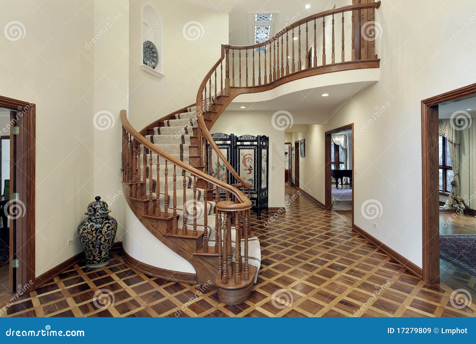 Large Foyer With Circular Staircase Royalty Free Stock Images ...