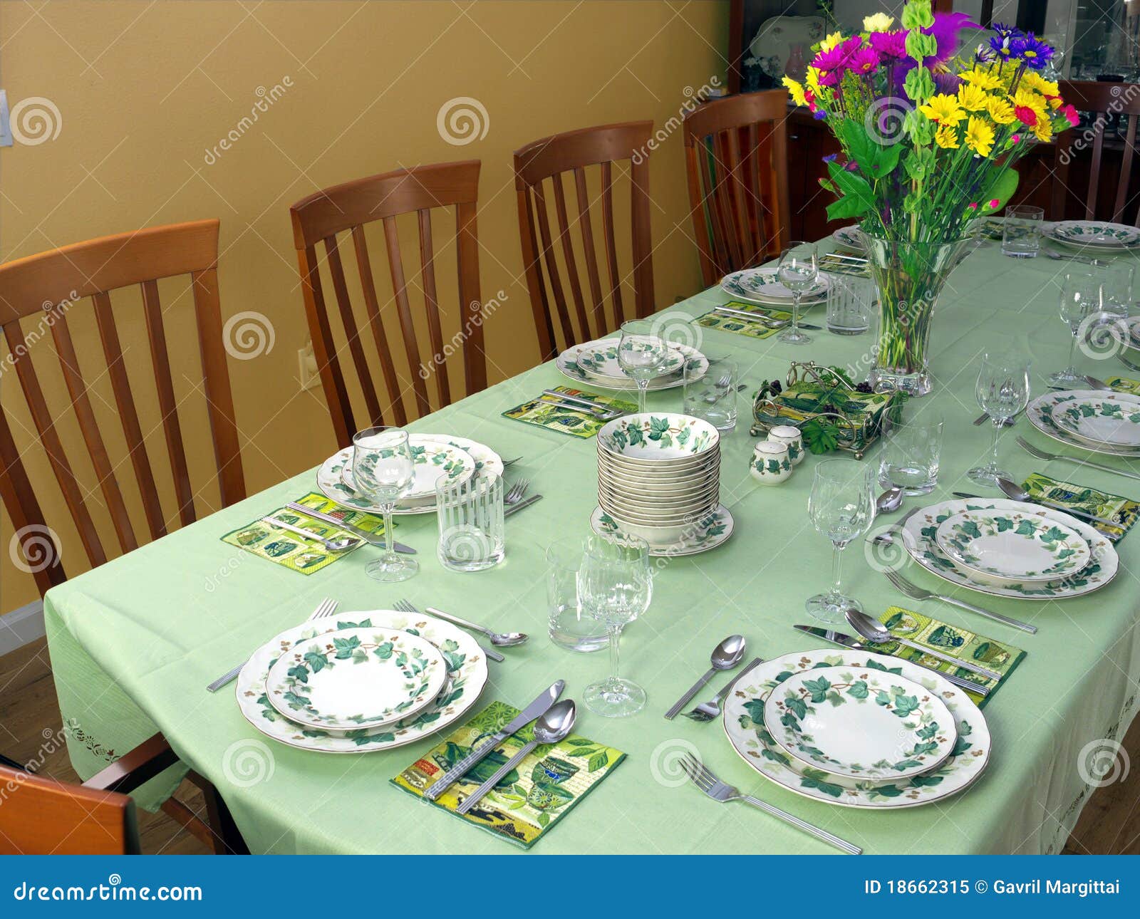 Large Table Set For Fancy Dinner Royalty Free Stock Photo Image 18662315