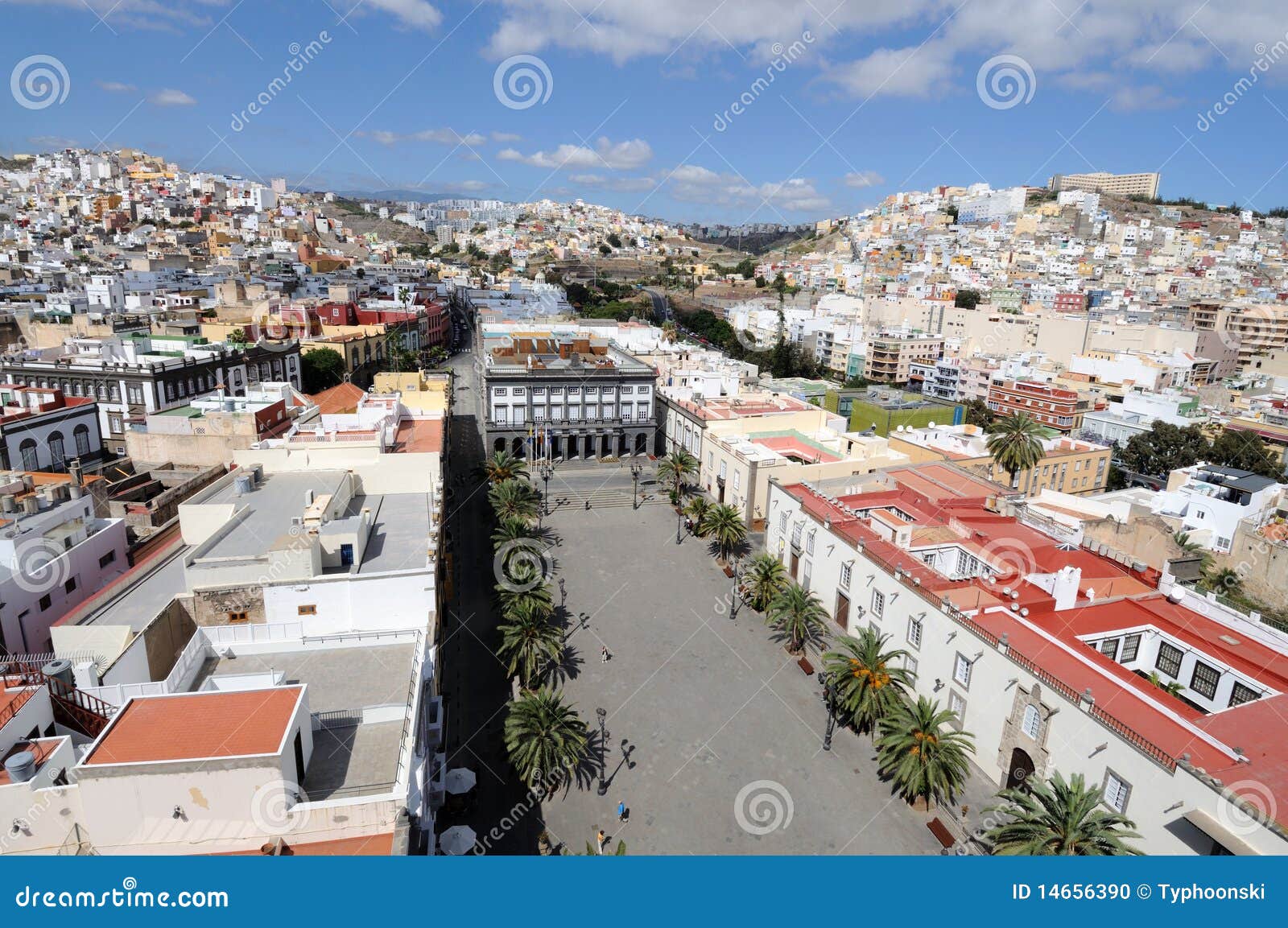 View over the old city of Las Palmas de Gran Canaria, Spain.