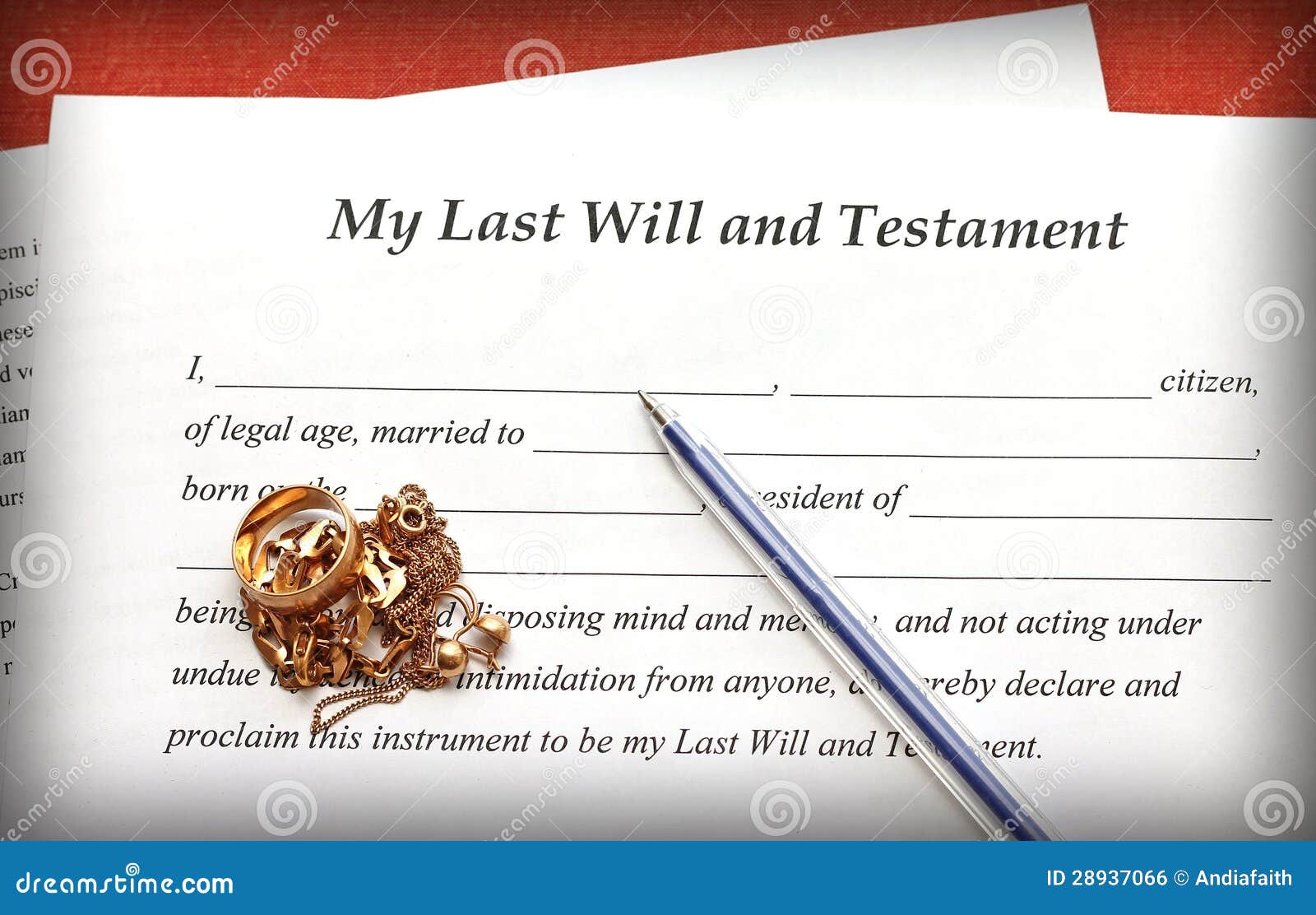 last-will-and-testament-form-with-gold-jewelry-on-red-background-royalty-free-stock-image