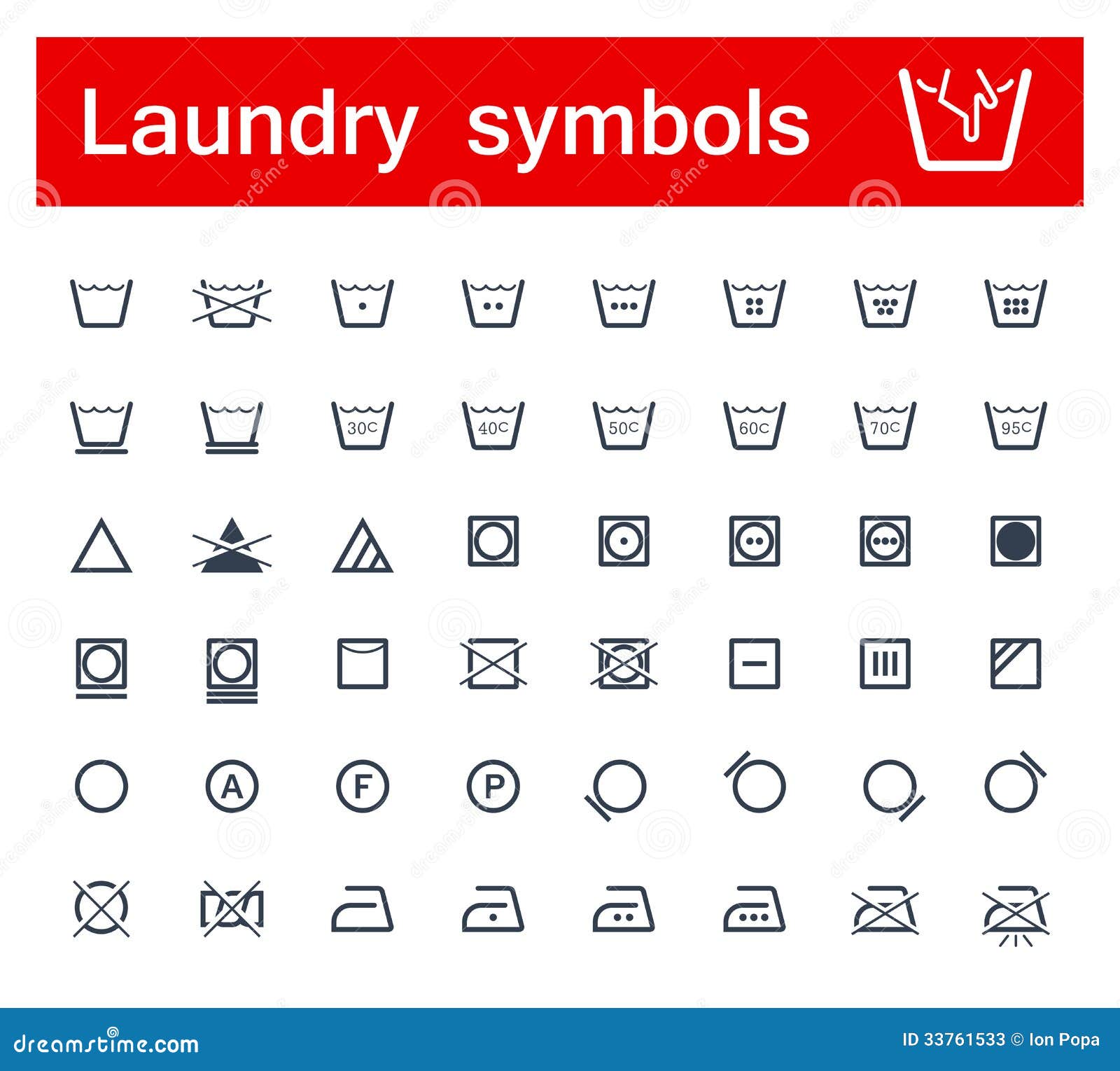 Washing Symbols Vector Free