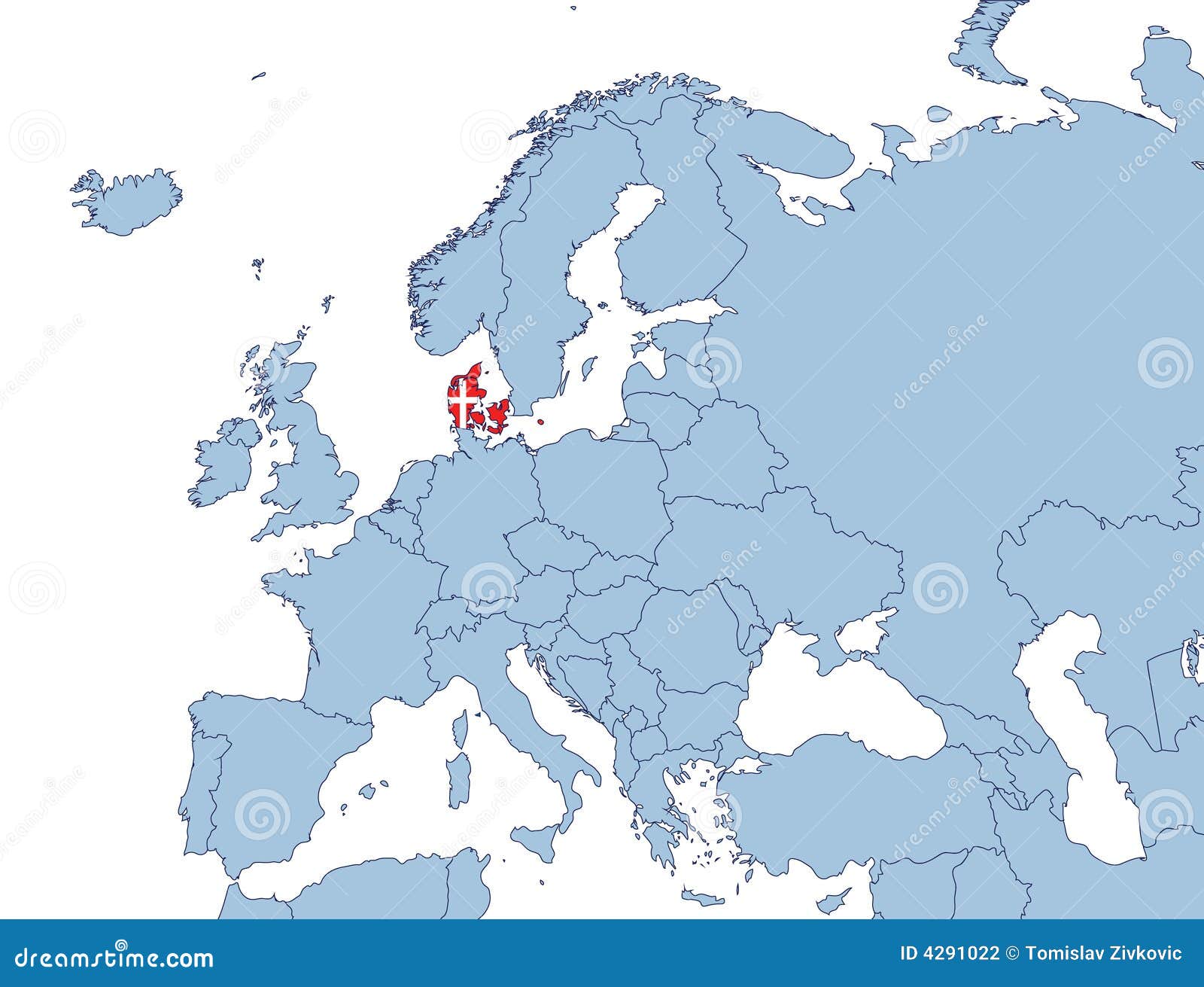 carte danemark europe - Image