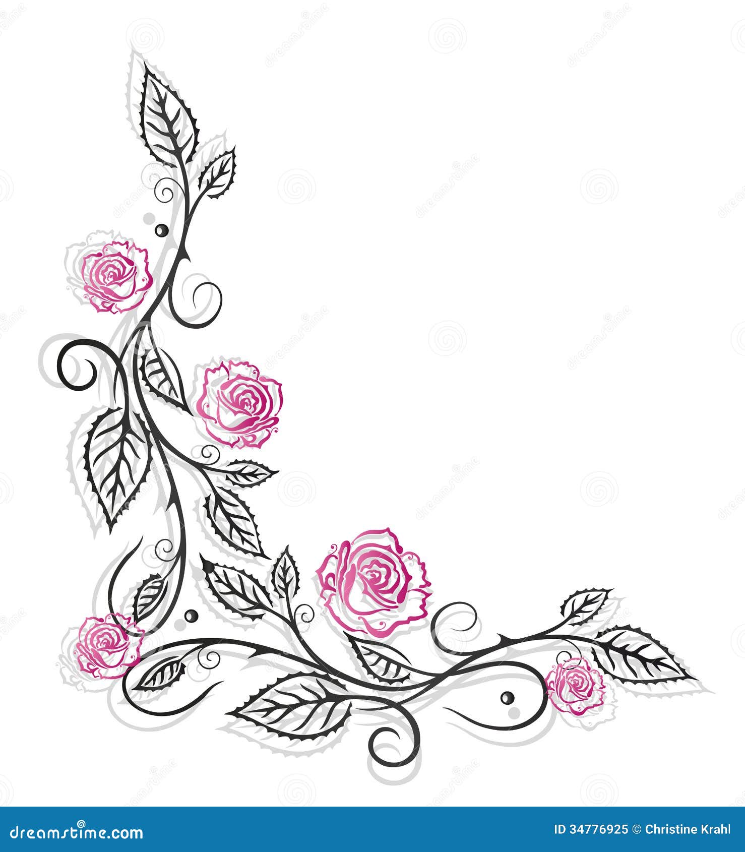 Pink Rose Clip Art Border