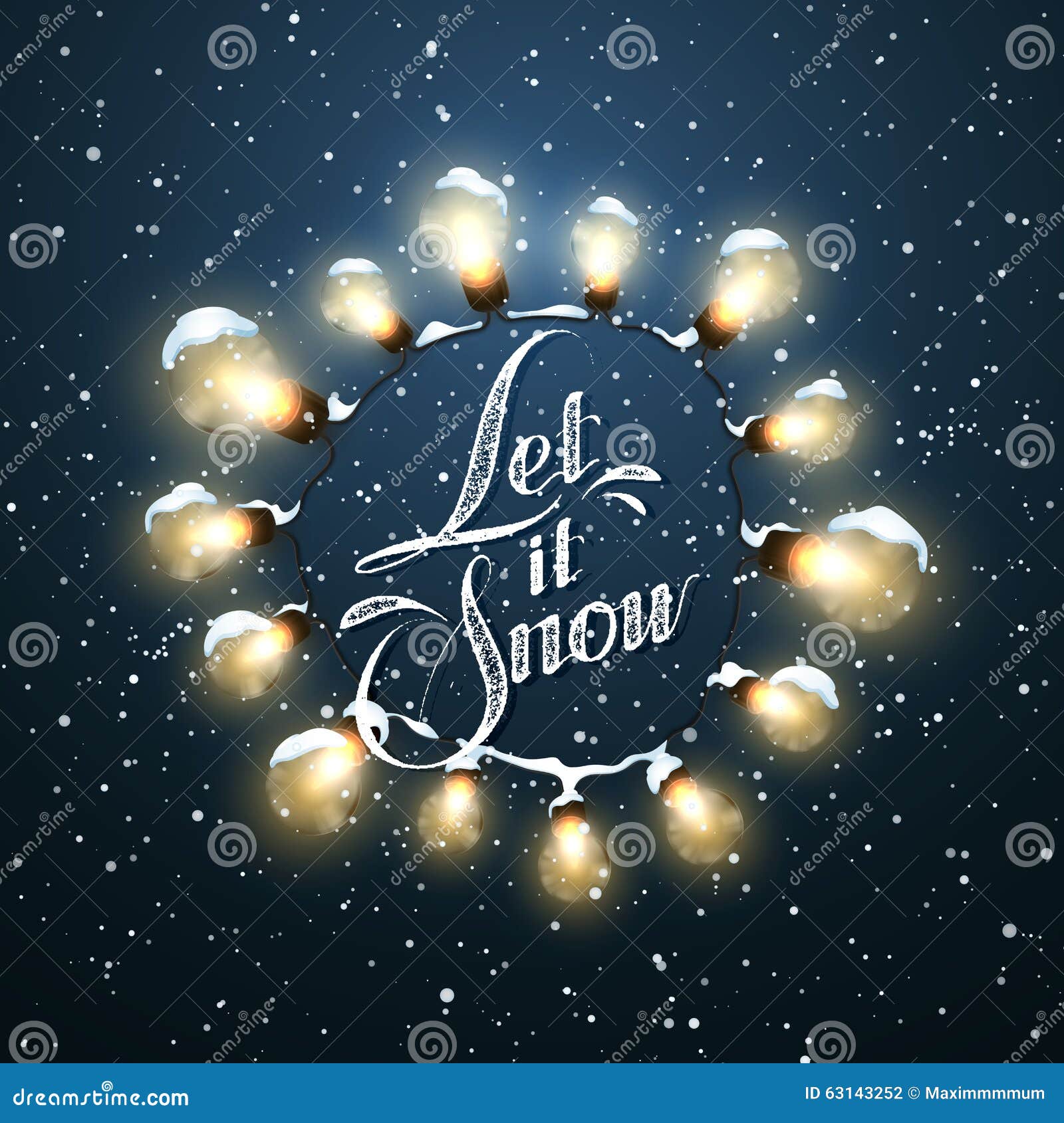 let it snow christmas lights vector holiday illustration let it snow christmas lights vector holiday illustration