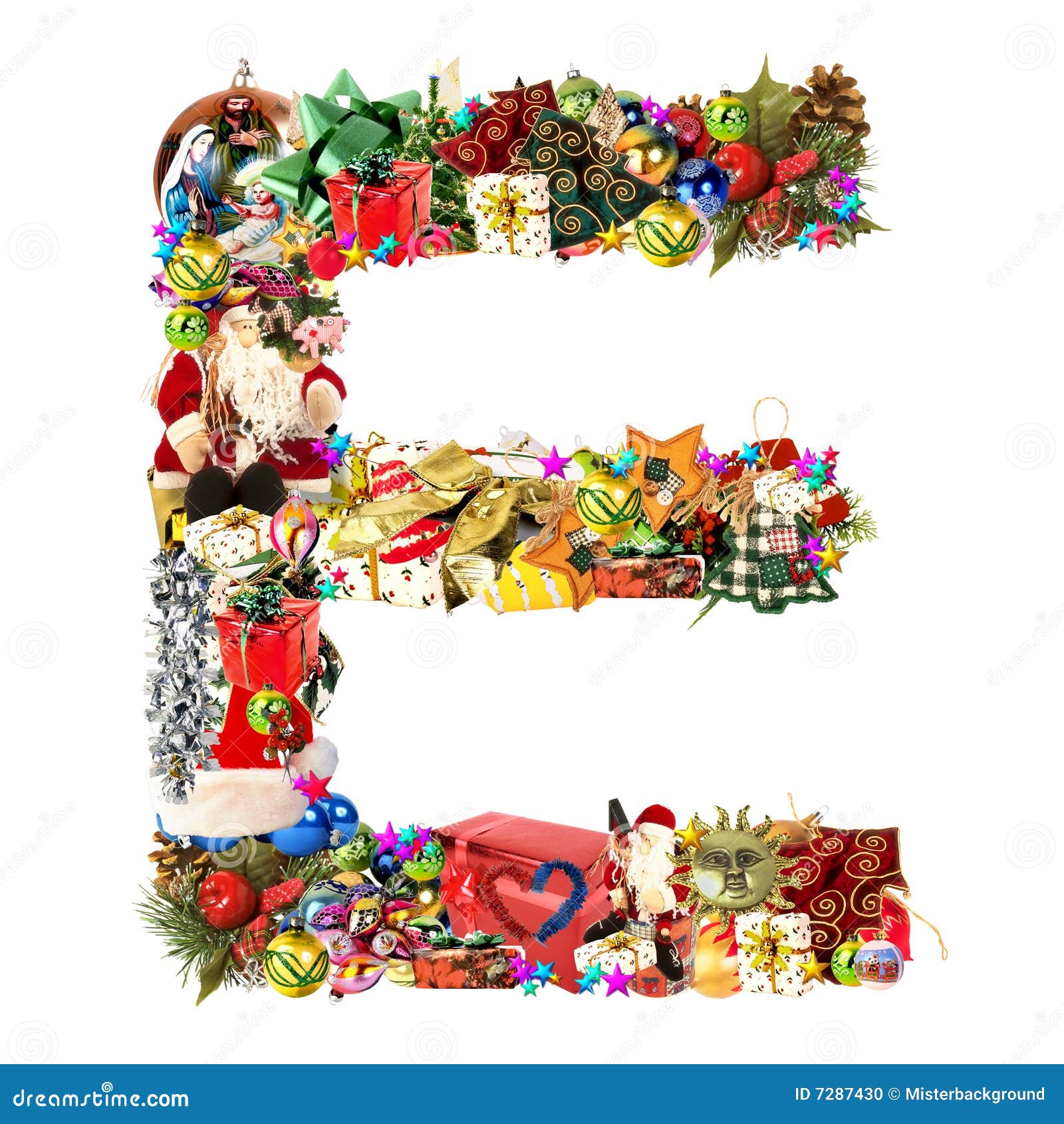 Letter E, For Christmas Decoration Stock Photo - Image: 7287430