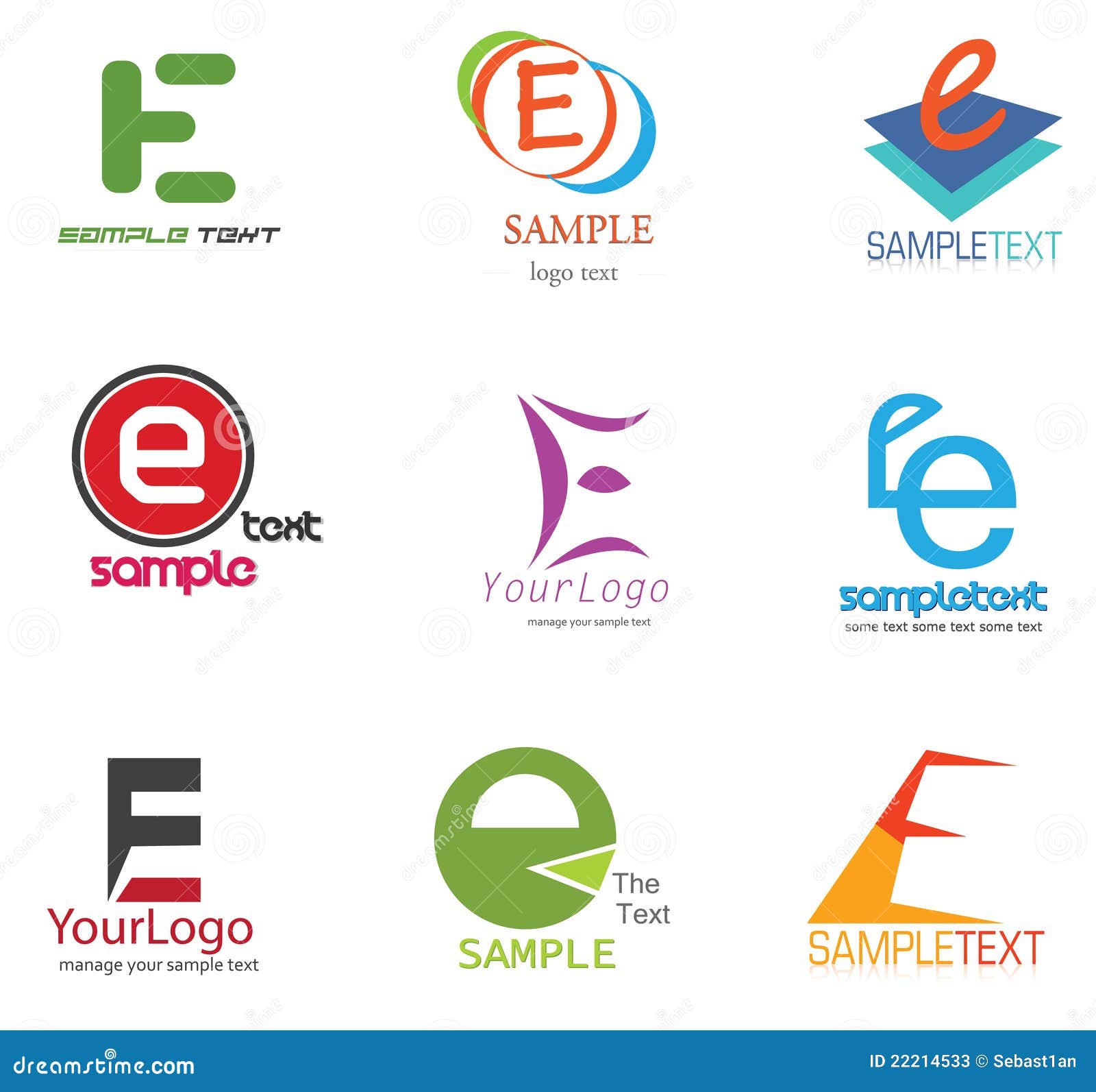 Alphabetical Logo Design Concepts. Letter E.