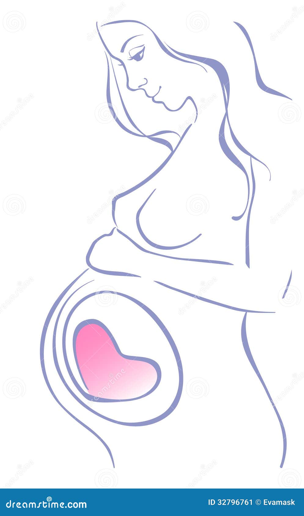 Line Drawing Pregnant Woman Stock Image - Image: 32796761
