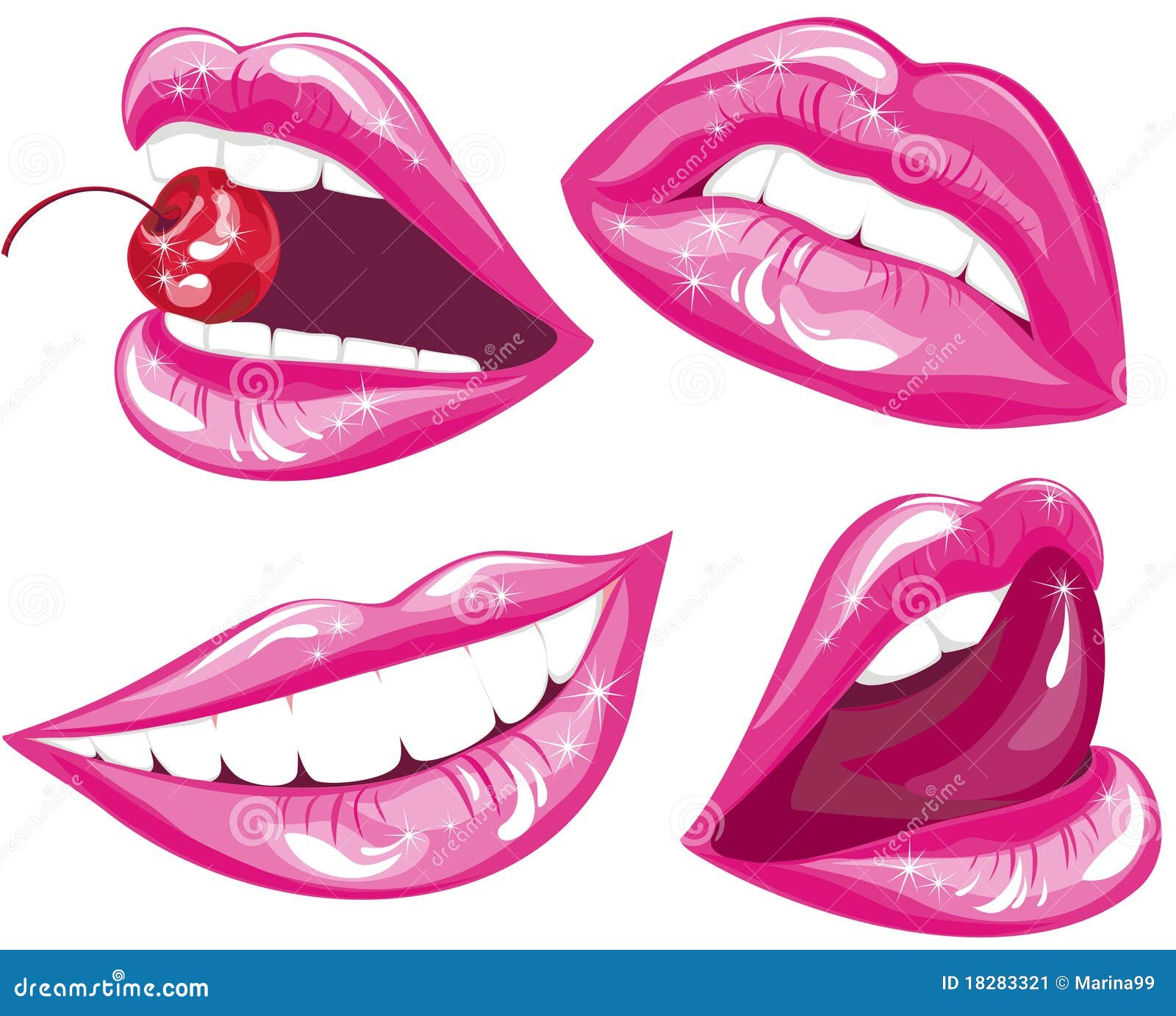 Lips Set. Vector Illustration Stock Image - Image: 18283321