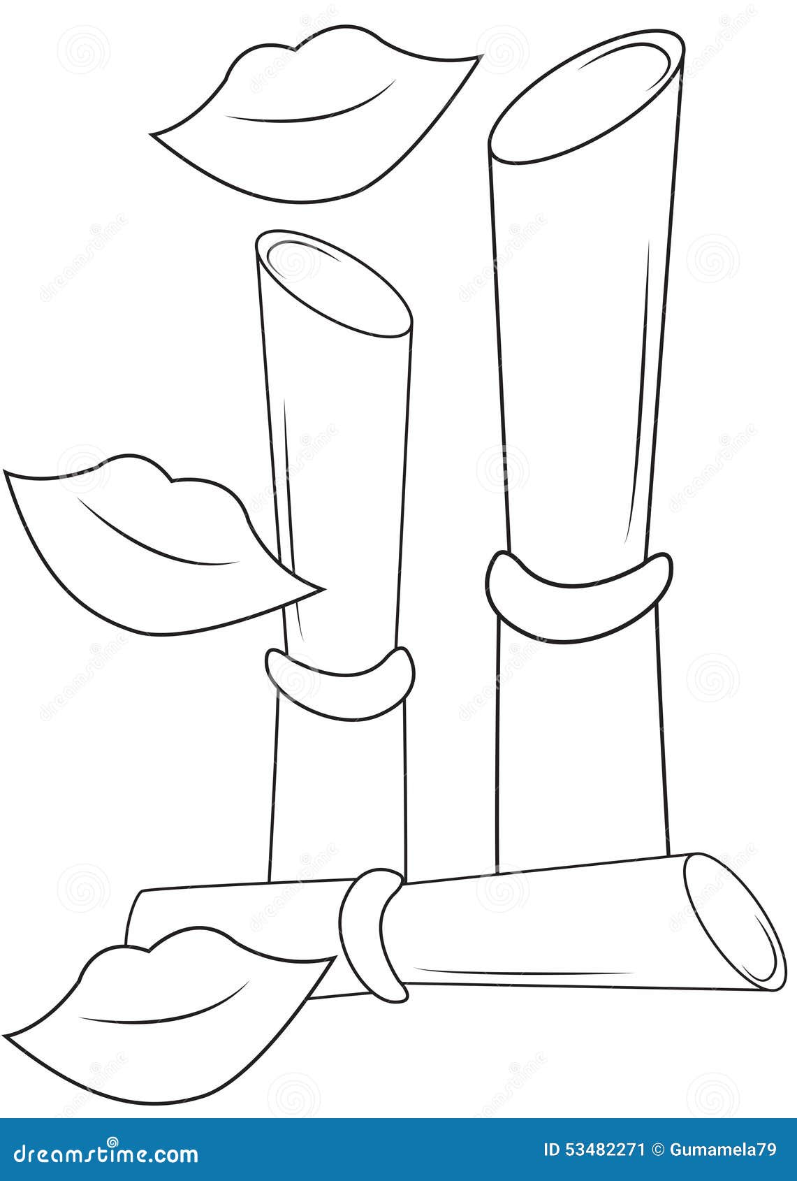 Lipsticks Coloring Page Stock Illustration - Image: 53482271