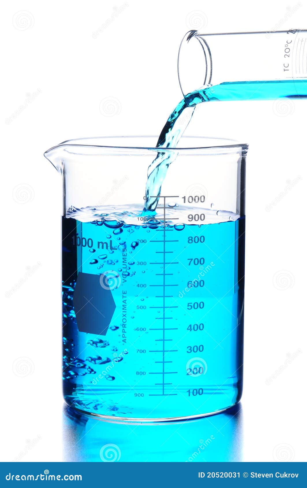 Liquid Pouring Into A Lab Beaker Stock Image - Image: 20520031