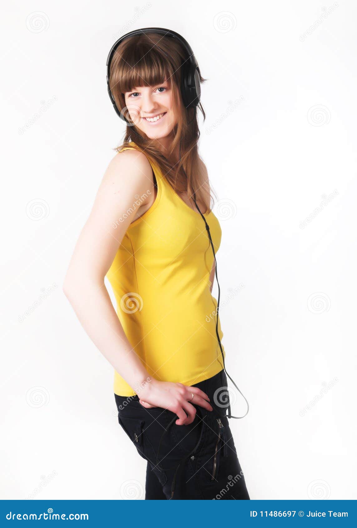 Download this Listen Music Teenage Girl Isolated White picture Download this Listen Music Teenage Girl Isolated White picture