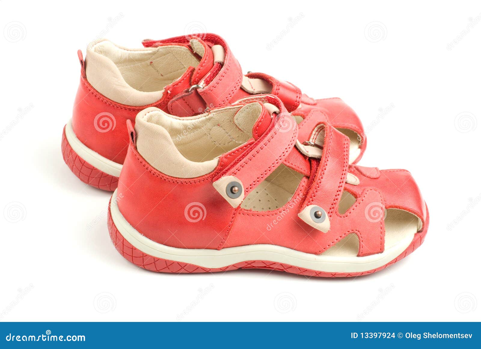 Little Red Kids Shoes. Stock Images - Image: 13397924