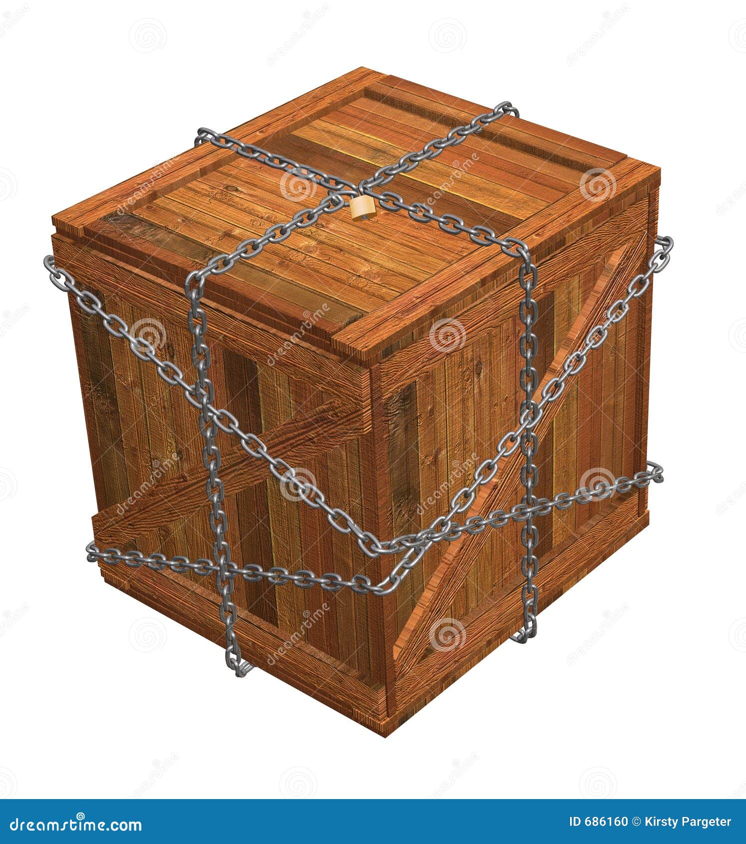 Locked Wooden Crate Stock Photo - Image: 686160