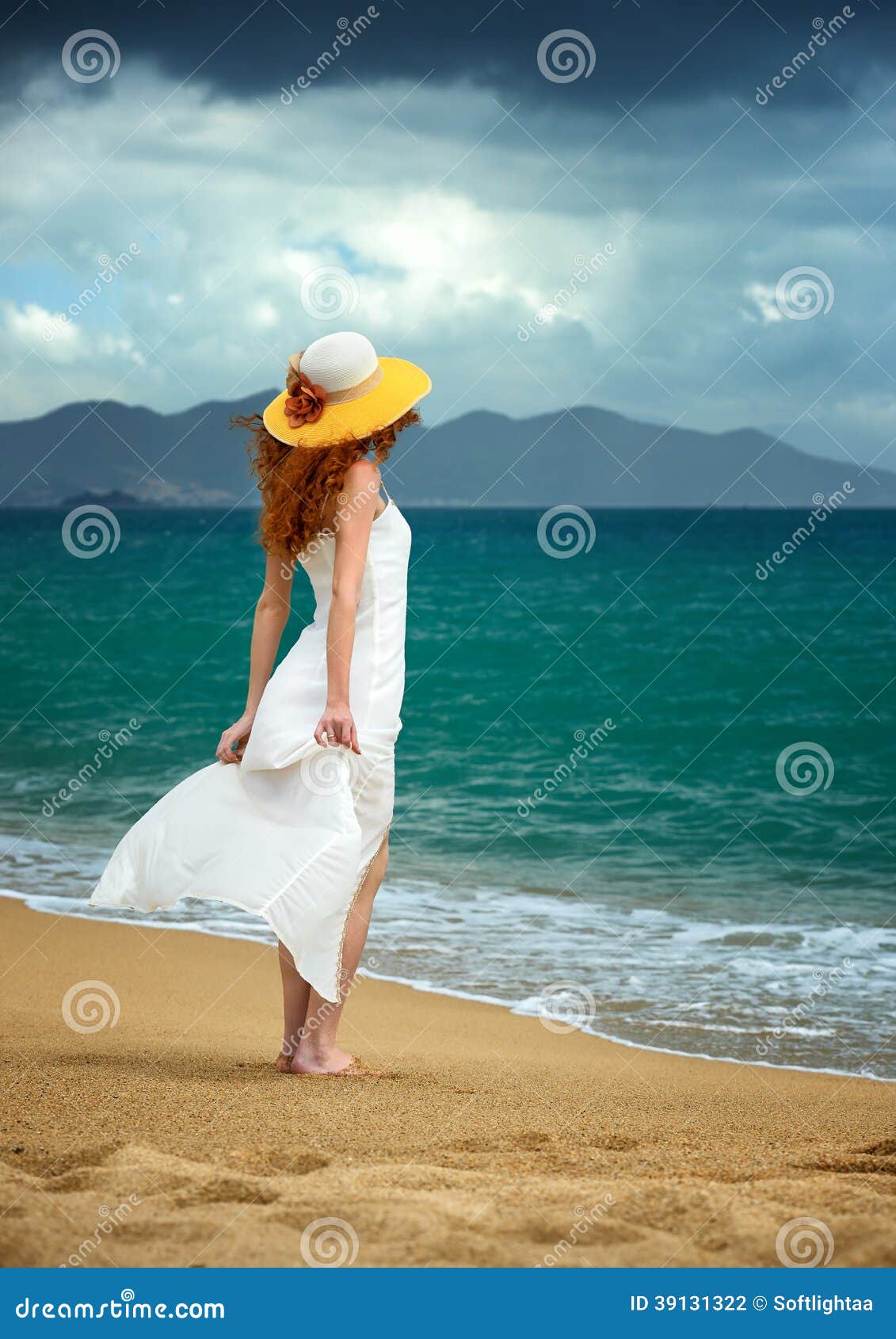 White Dress By The Shore
