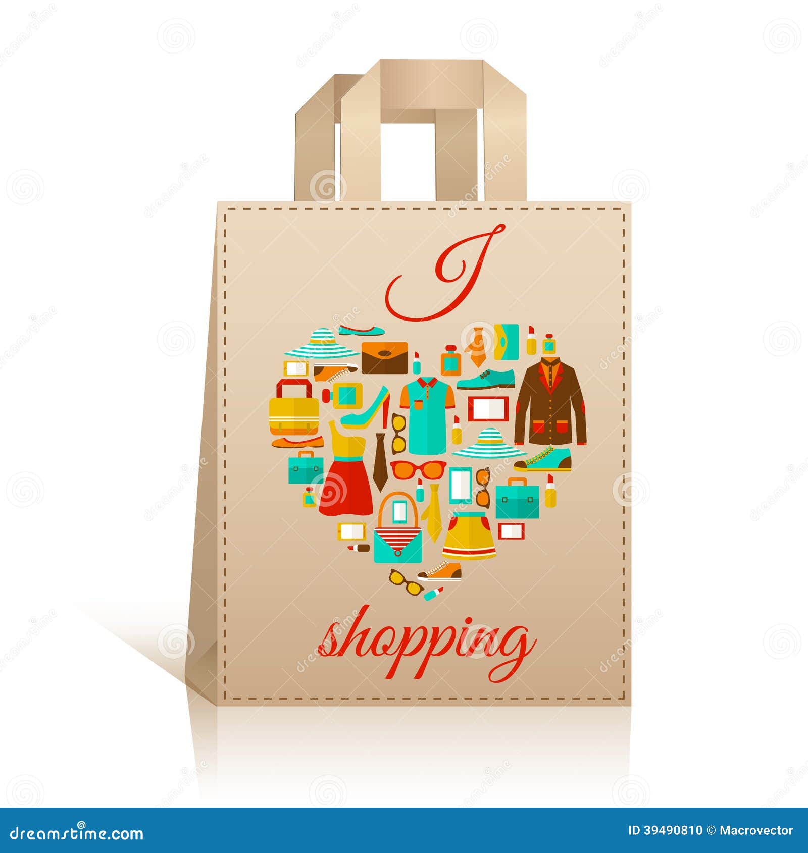 Big Heart Template Love heart shopping bag symbol