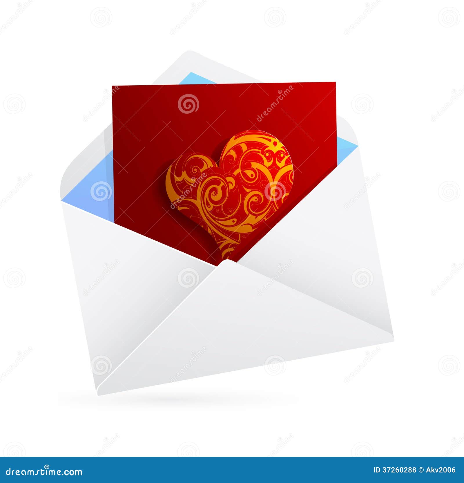 Love letter. St. Valentines Day related clip-art.