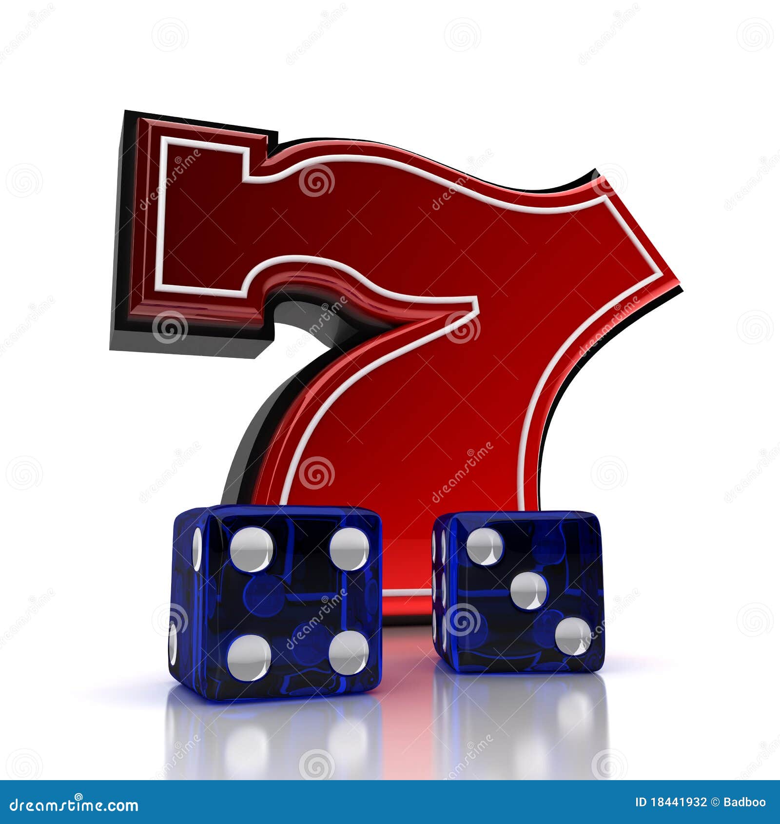 Lucky Number Seven With Dice Stock Photography - Image: 18441932