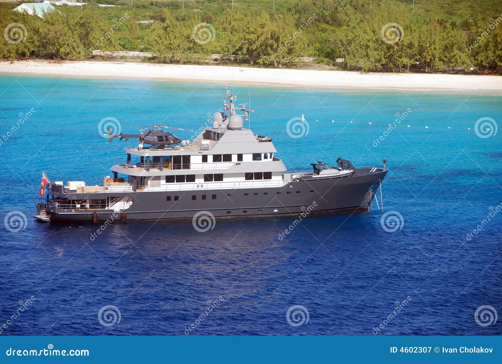 Luxury Yacht With Helicopter Royalty Free Stock Photography - Image 