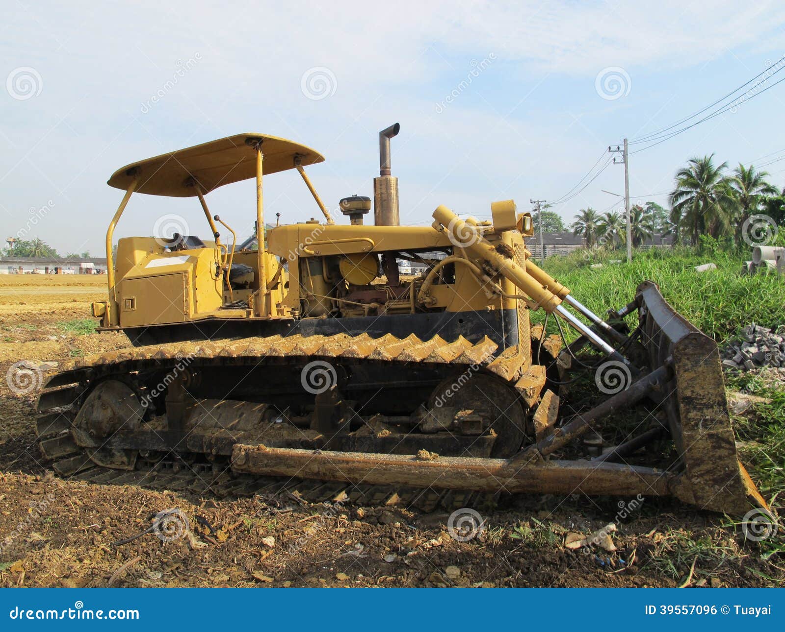 Machine On Land For Building Business Construction Site Stock Photo 