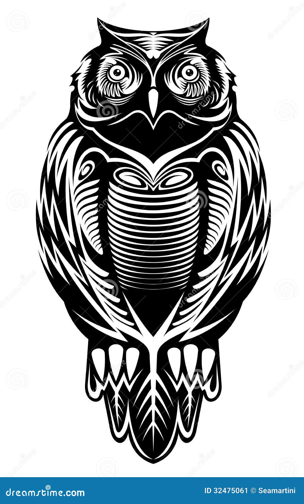 Majestic owl bird for mascot or tattoo design.