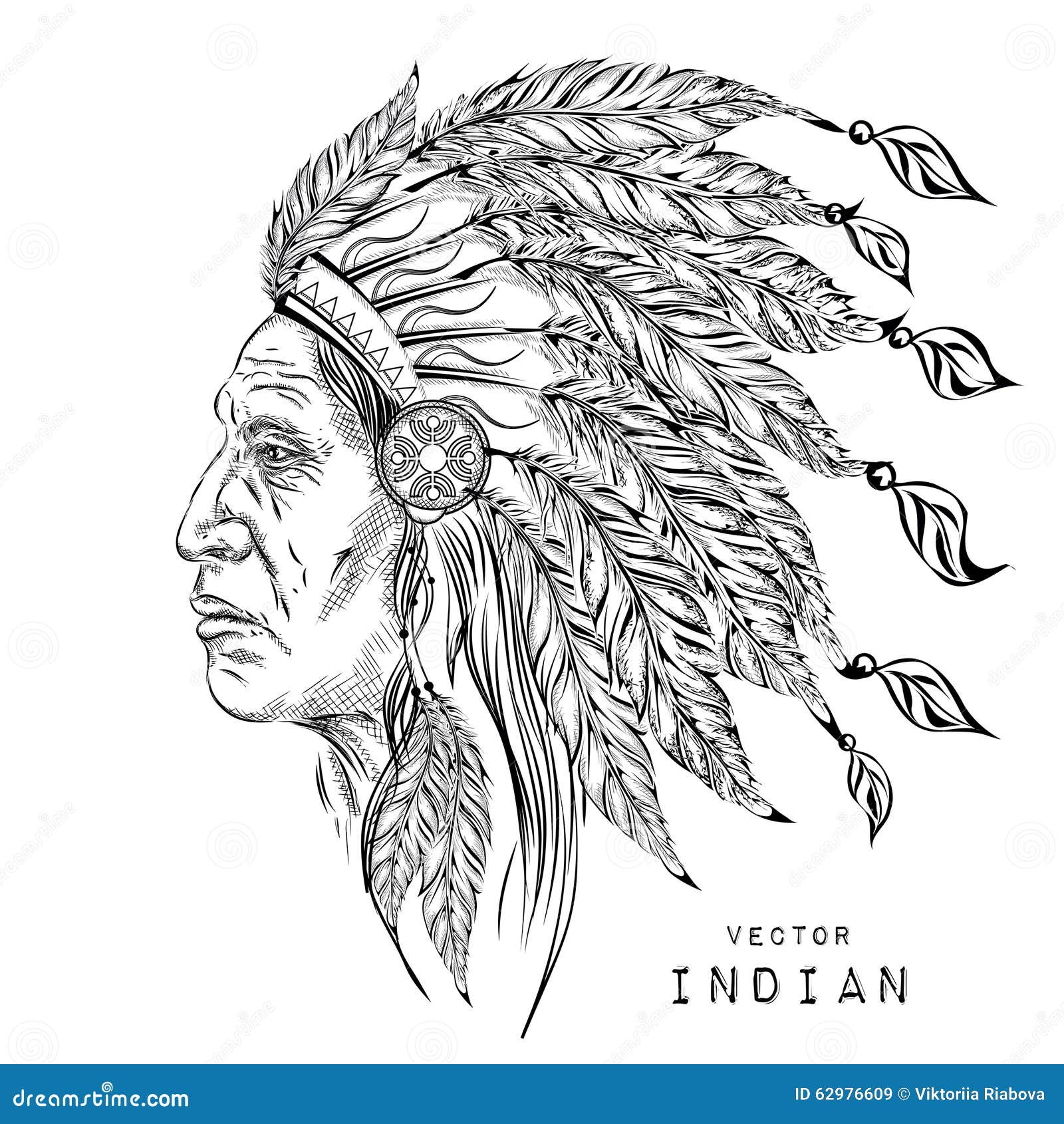 man in the native american indian chief black roach