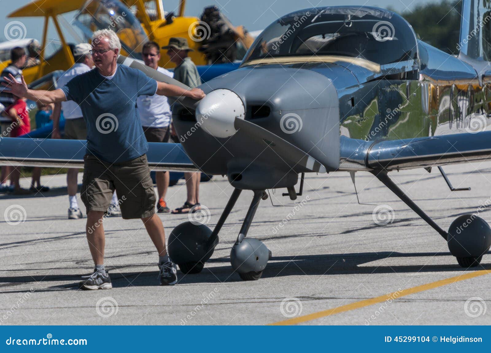 Man Pulling Airplane Editorial Stock Image Image 45299104