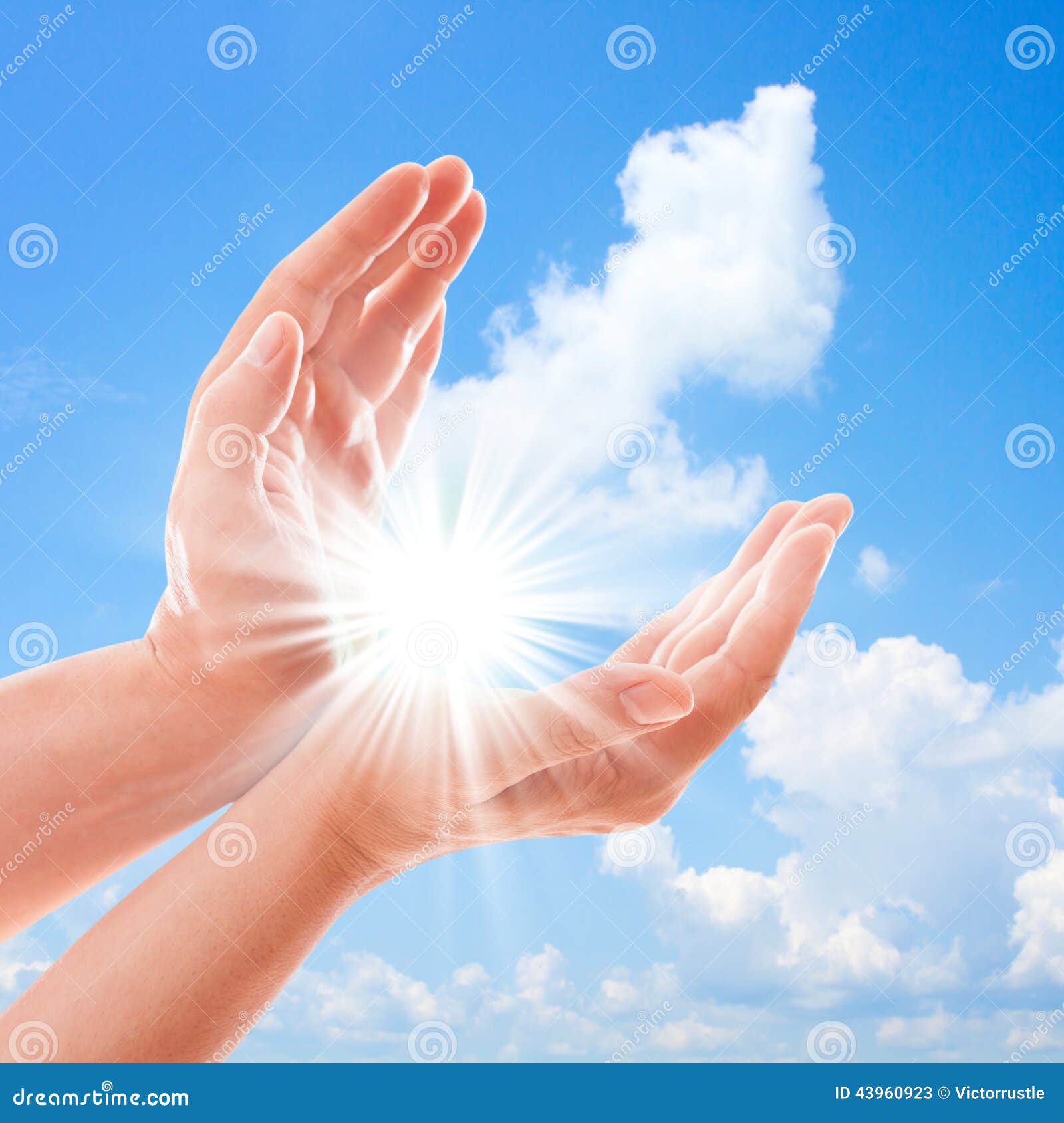 Man's Hands Reach For Sky. Stock Photo - Image: 43960923