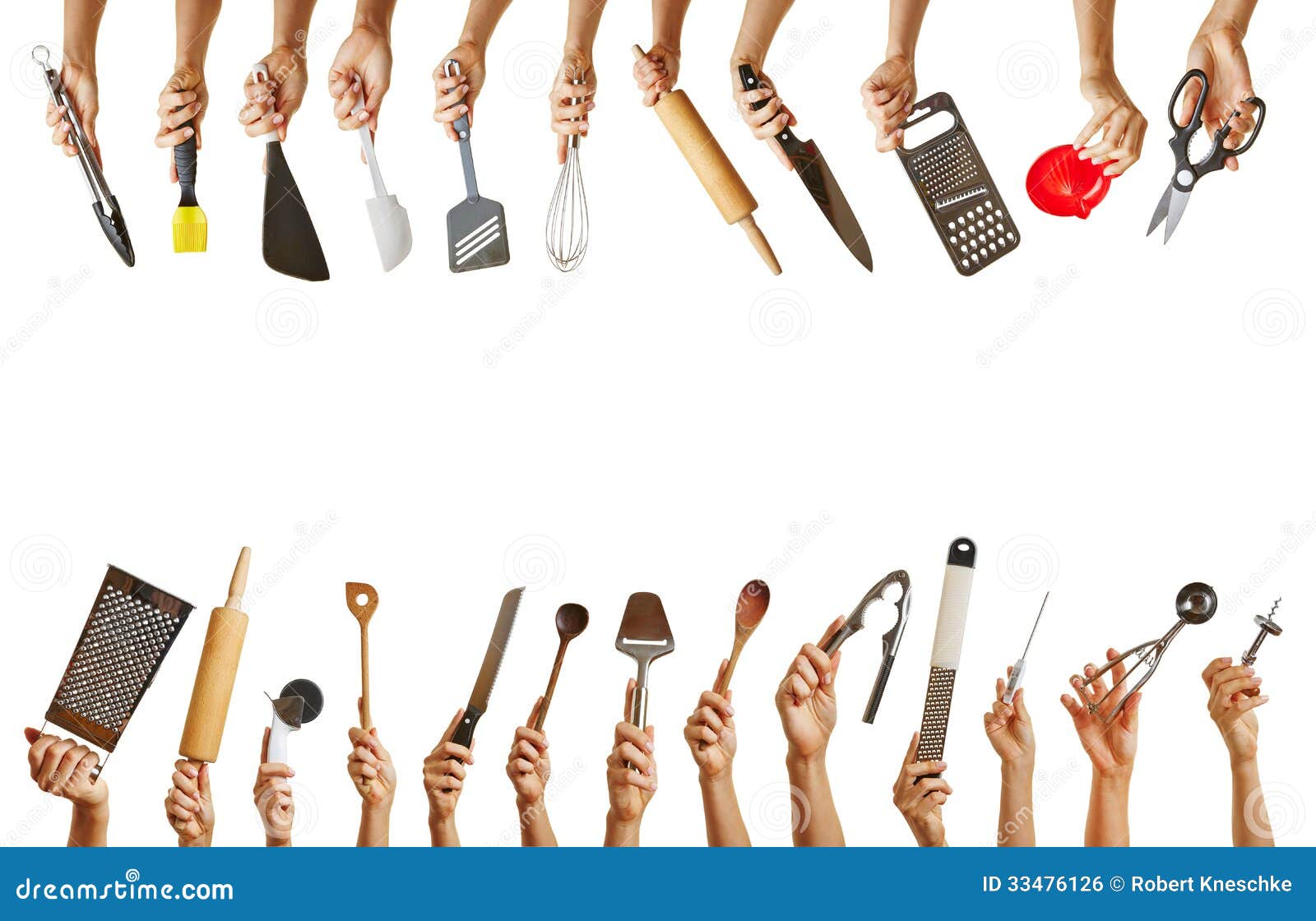Many Hands Holding Different Kitchen Tools By Robert Kneschke Via Dreamstime Kitchen Tools Kitchen Hold On
