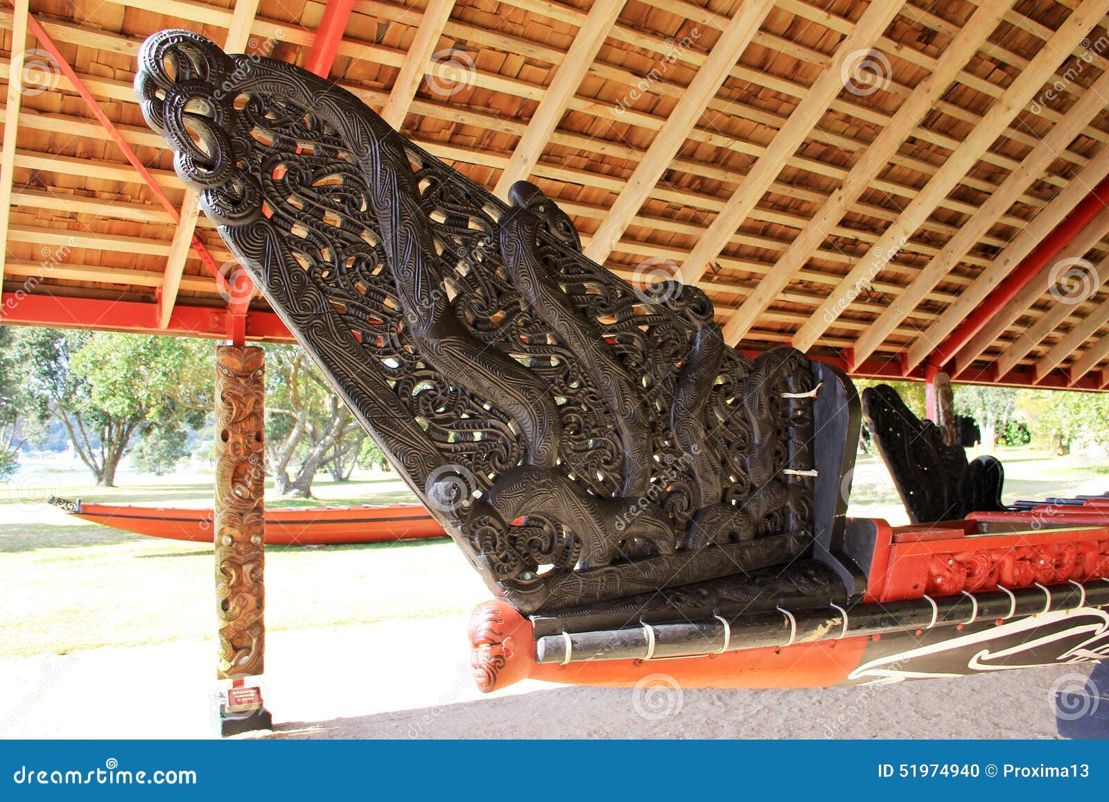 Maori War Canoe Made Of Kauri Wood Editorial Image - Image: 51974940