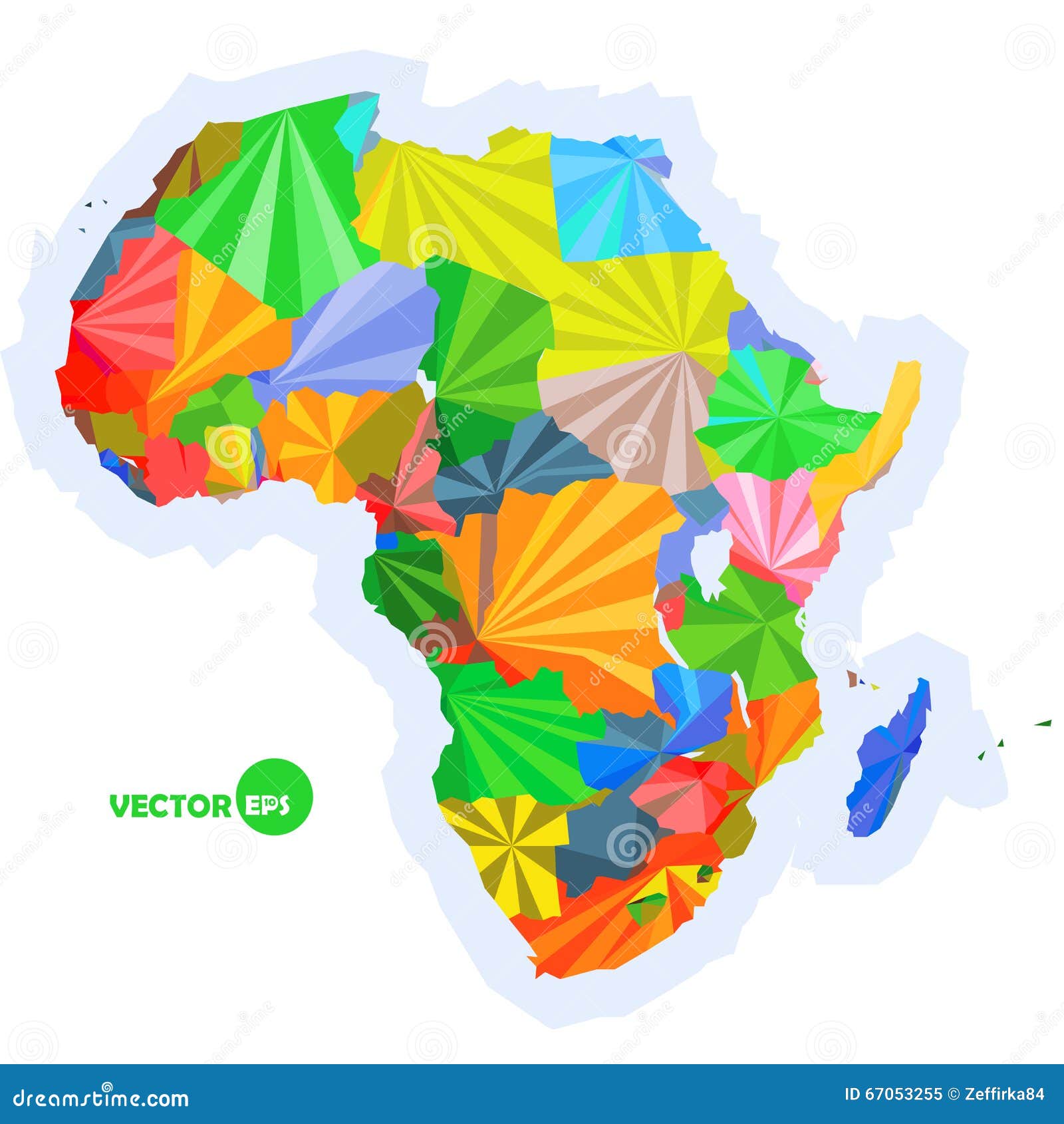 Map Of Africa. Concept Map With Countries Colorful Africa Map, Abstract Background Design