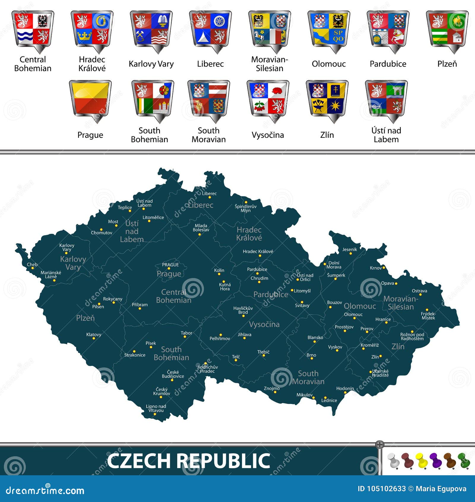 Map Of Czech Republic Stock Vector Illustration Of Czech