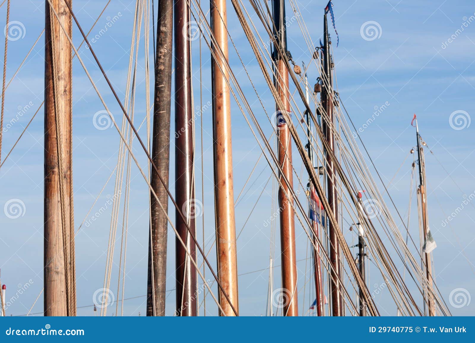 Masts And Rigging From Old Wooden Sailing Ships Royalty Free Stock 